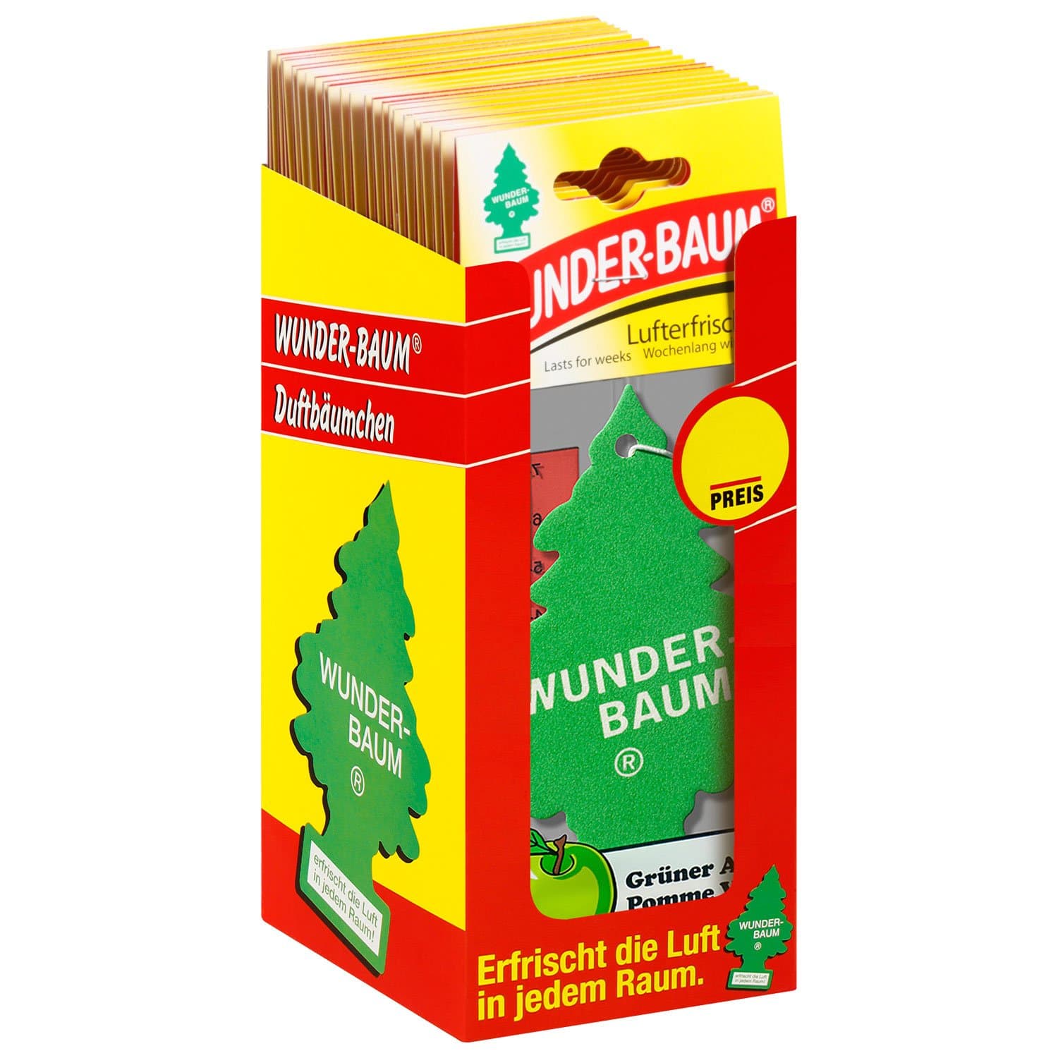 Wunder-Baum 134207/24 Air Freshener Box of 24 Green Apple