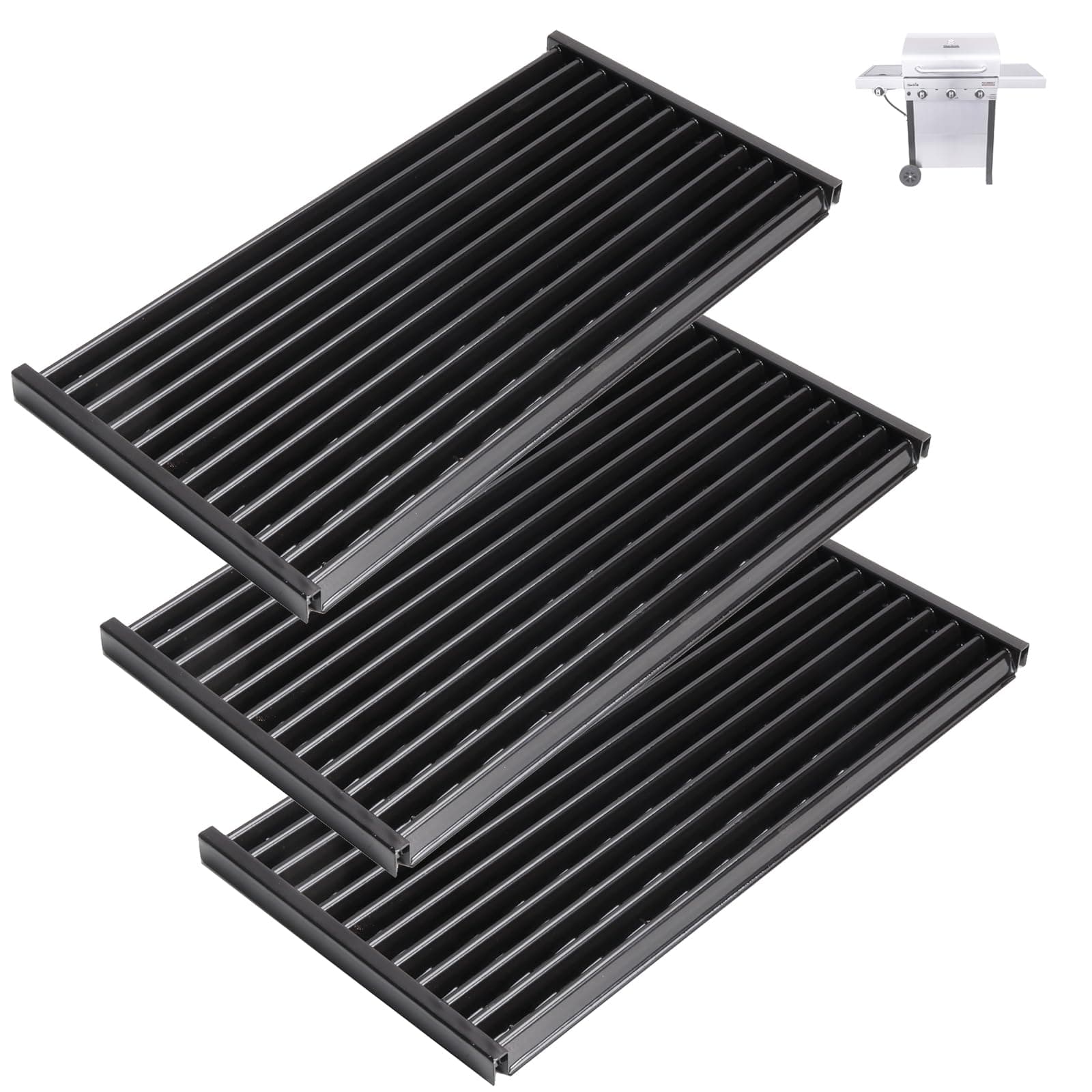 17" Grill Grate for Charbroil Performance TRU-Infrared 450 3-Burner 463370719 463371719 463371116 463371316 463371716, Porcelain Steel Emitter for Charbroil Grill Replacement Parts