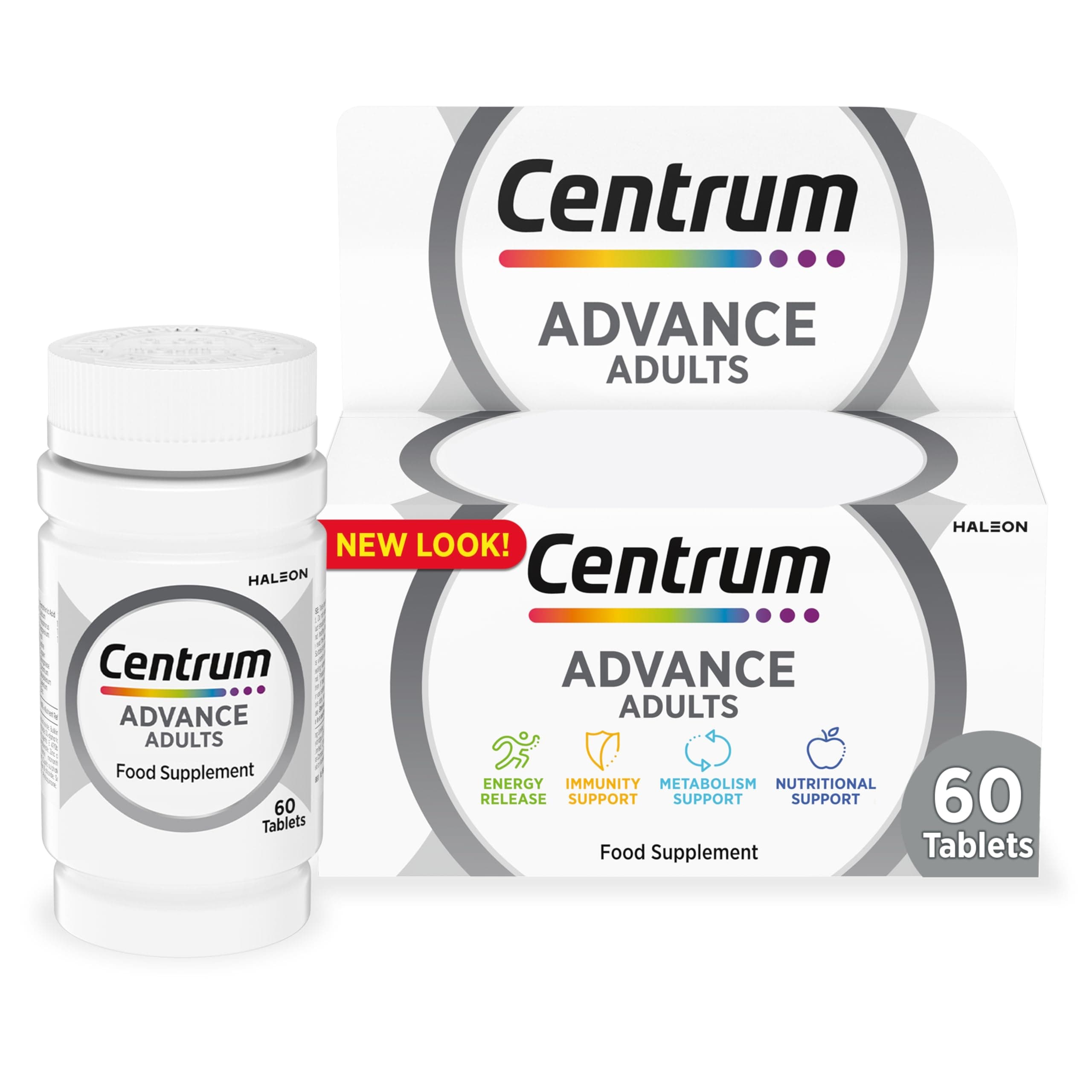 Centrum Advance Multivitamin & Mineral Supplements, 24 essential nutrients including vitamin D, C, Calcium, Daily Multivitamin Tablets, 60