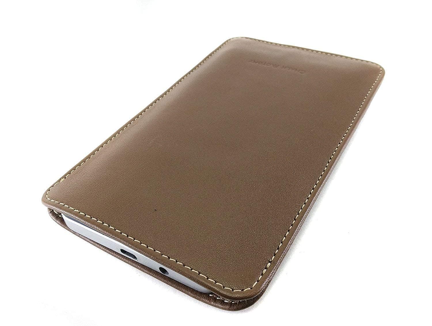 Chalk Factory Genuine Leather Mobile Case, Pouch for Samsung Galaxy A Series (A70, Tan)