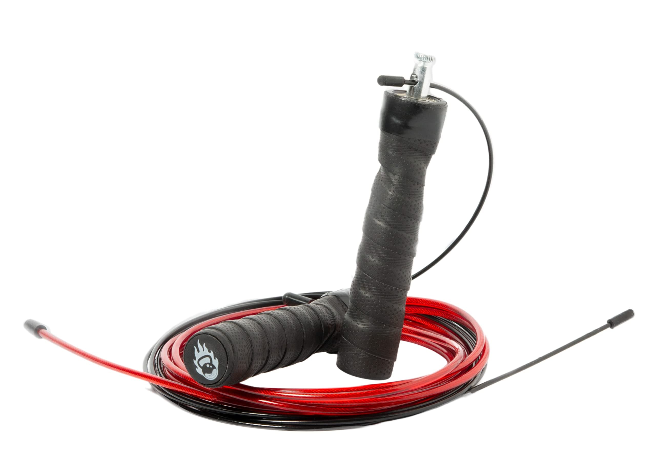 Burnlab Anti Slip Adjustable Skipping Rope Suitable for Gym, Crossfit, Double Unders, Speed Jumping, Cardio and Weight Loss - for Men and Women (Black and red)