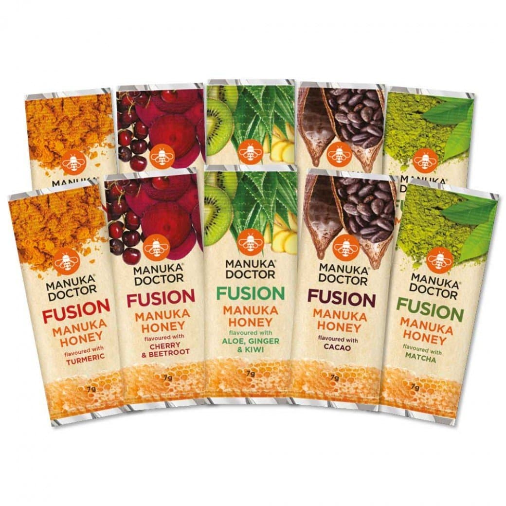100% Natural Delicious Manuka Doctor Drops - Fusion Sachet - Droplets (Manuka Honey Fusion Sachet Set (10 Pack) (5 x 2))