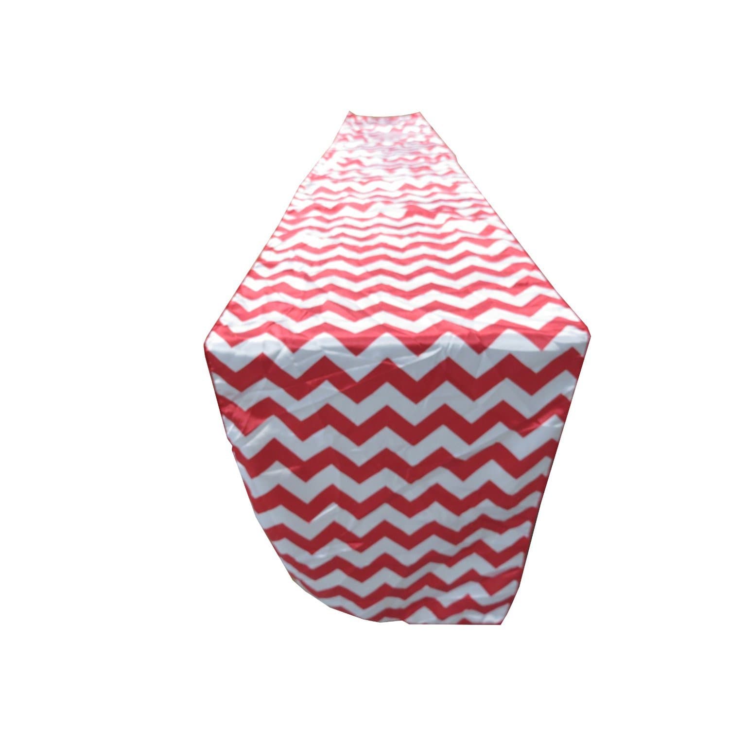 ArtOFabric Satin Charmeuse Red and White Chavron Print Table Runner. 13" X 70" Inch