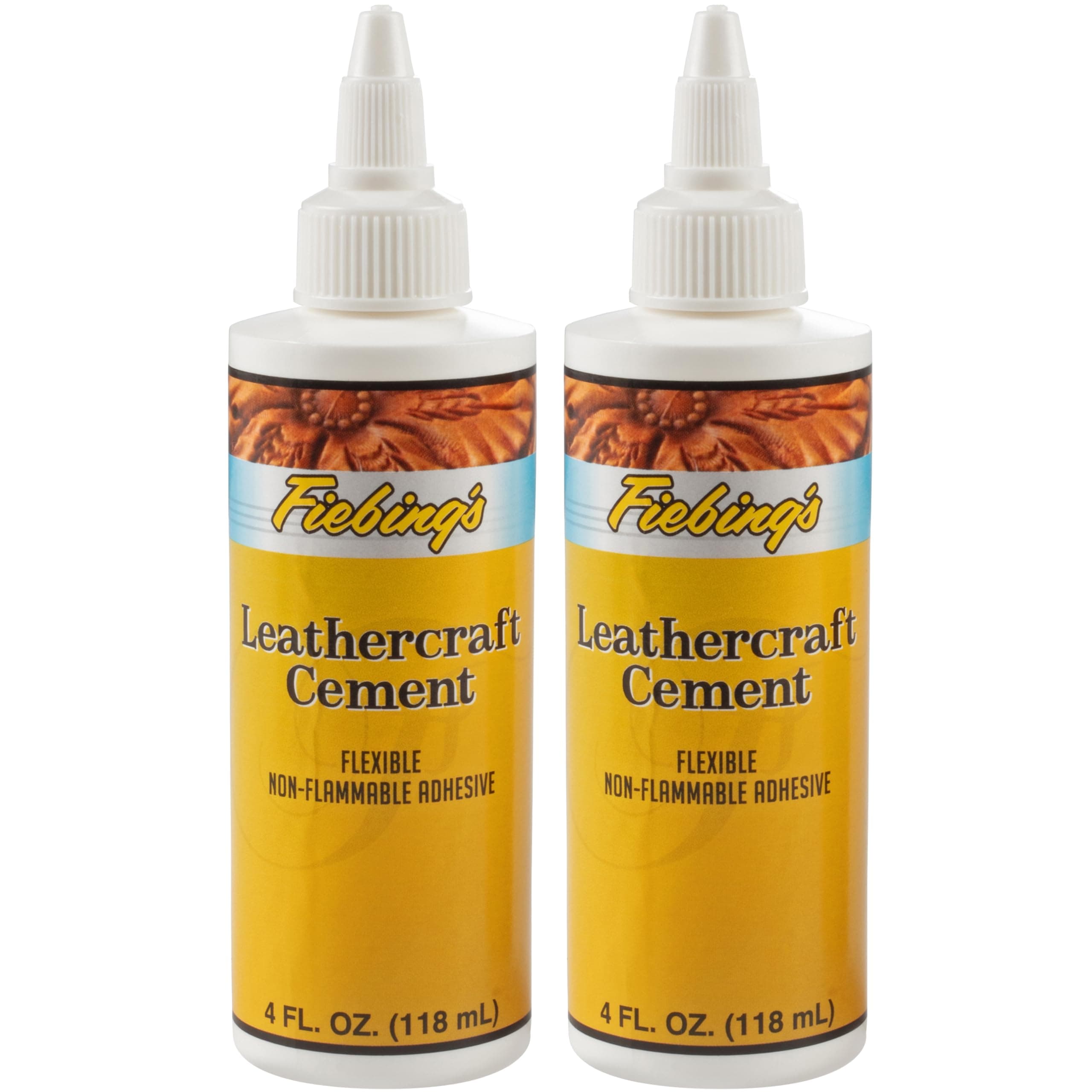 Leathercraft Cement - Leather Glue Adhesive (2 Pack, 4 oz Each) - Quick Drying, High Strength, Flexible, Non-Toxic, Permanent Bonding Leather Repair for Jackets, Shoes, Furniture, Purse