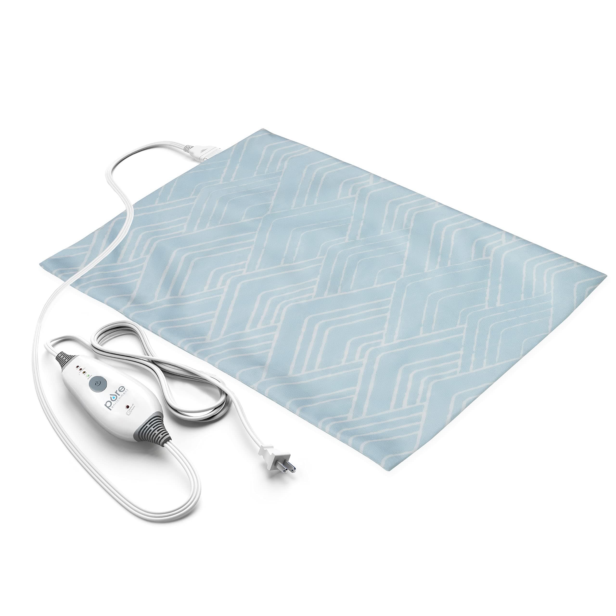 Pure Enrichment PureRelief Express Designer Series Electric Heating Pad - 12" x 15" - Fast Heating with 4 Heat Settings, Machine Washable Fabric and Auto Shut-Off