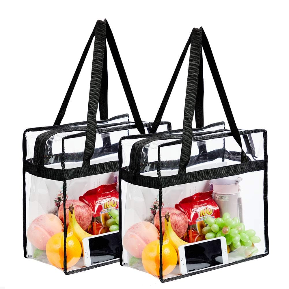Clear Tote Bag Stadium Approved, Stadium Security Travel & Gym Clear Bag, Perfect Clear Shoulder Bag for Work, Sports Games and Concerts - 12” x 12” x 6”