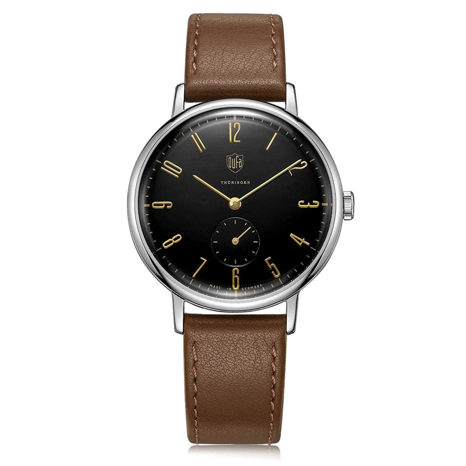 Dufa Deutsche Uhrenfabrik Unisex Analogue Quartz Watch with Leather Strap DF-9001-02