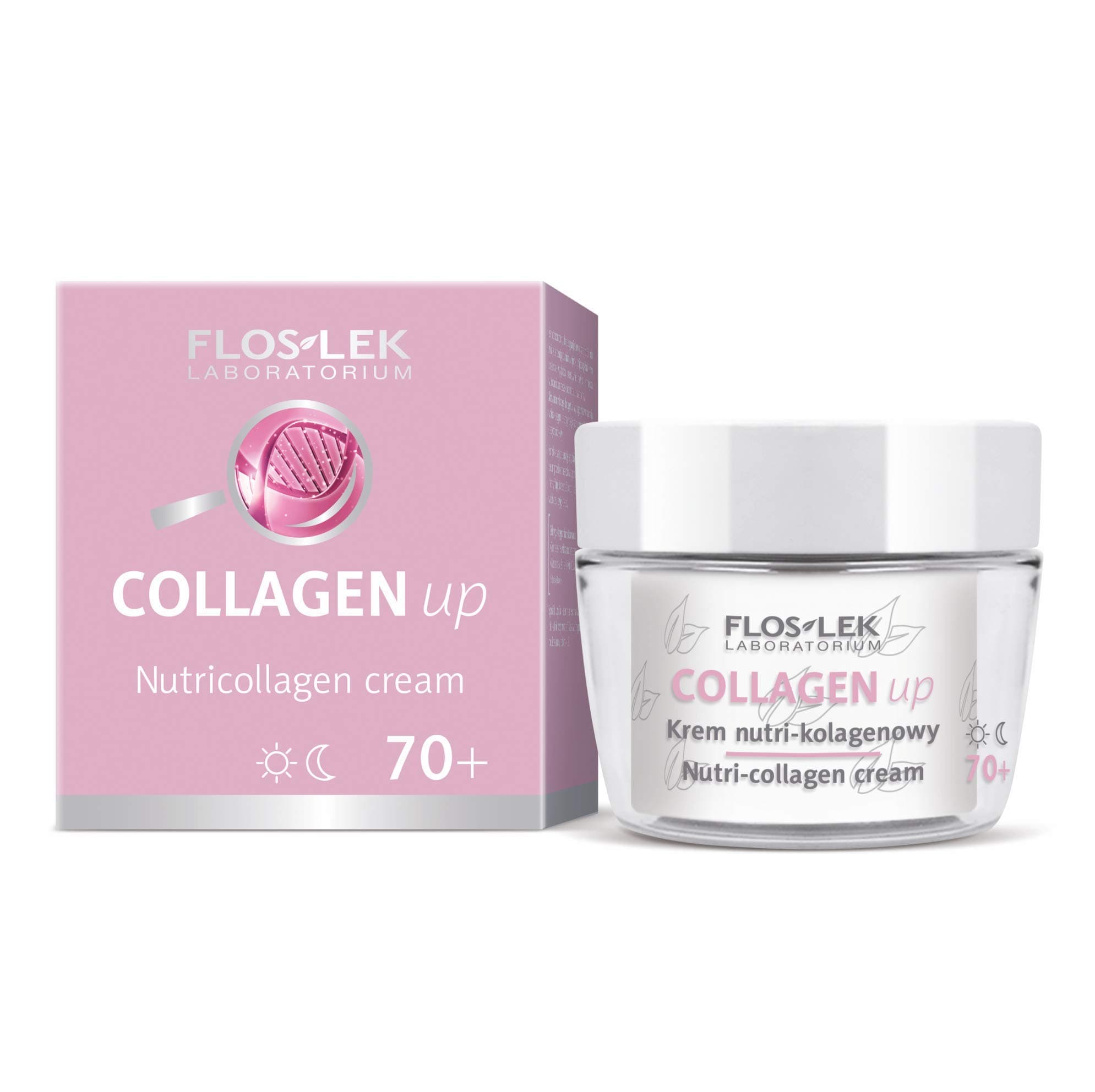 FLOSLEK Day and Night Nutri-Collagen Cream | 50 ml | Firms, Smoothes & Moisturizes | Provides Elasticity | Intended for People with Mature Skin | Manufactured in EU