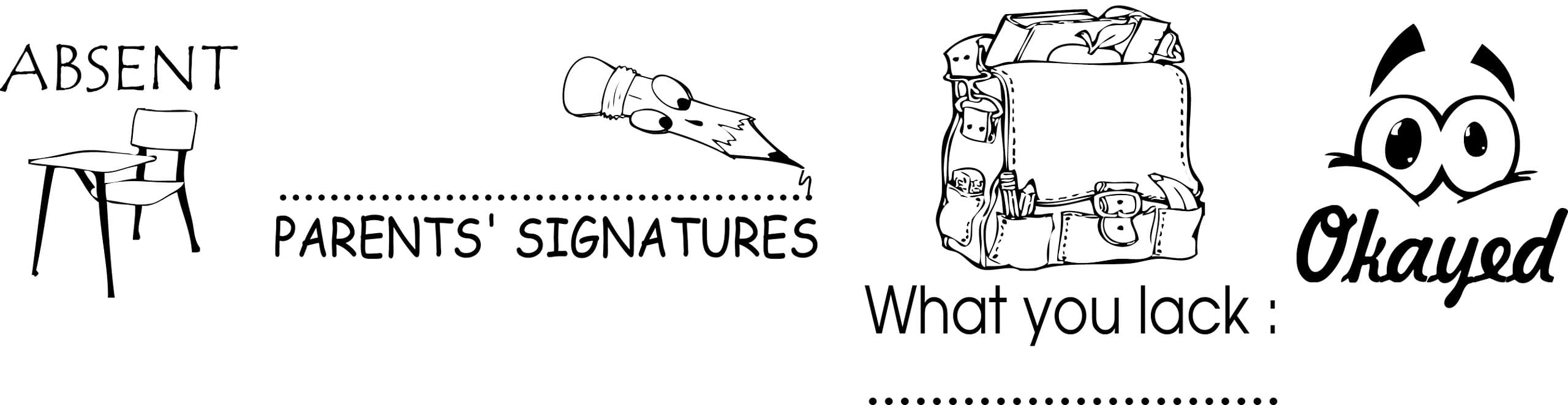 Set of 4 stamps for Teacher Comments Wood