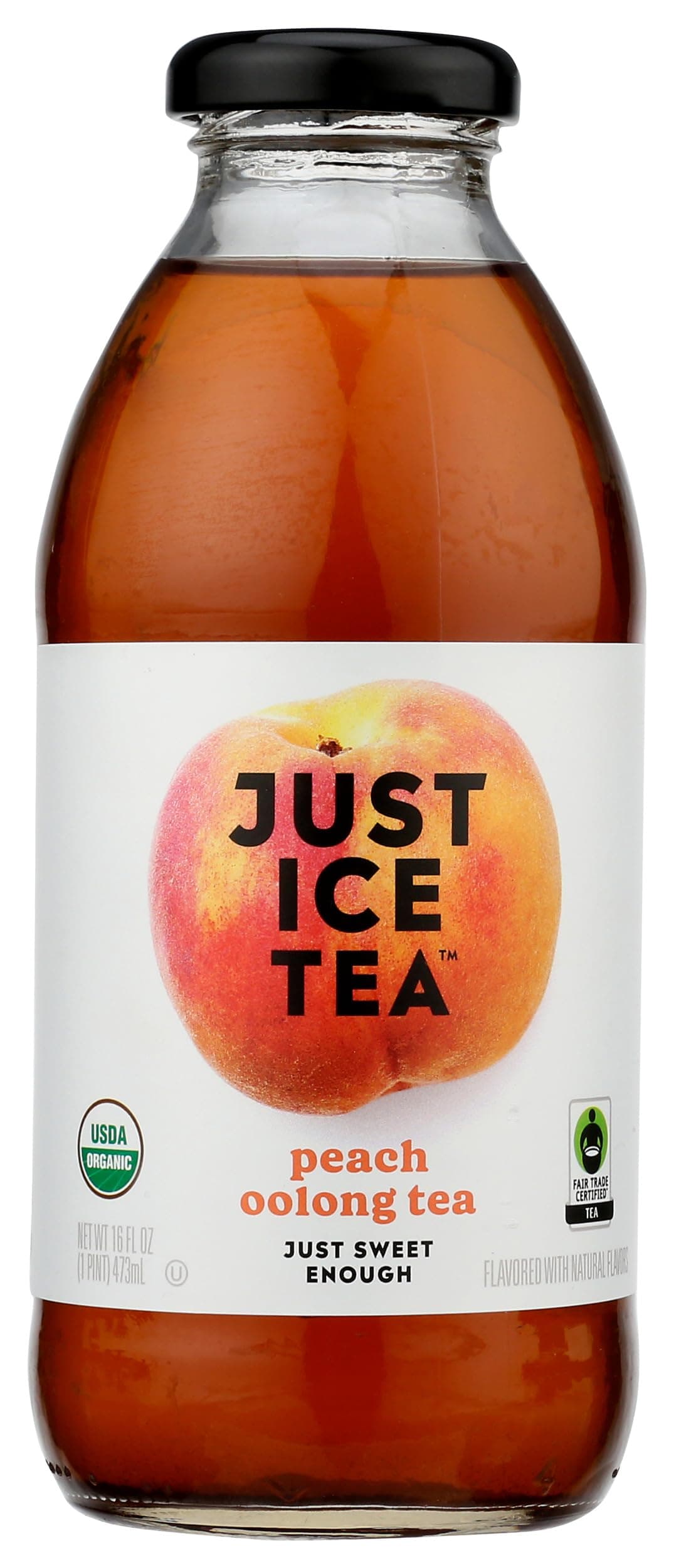 Eat the ChangeJust Ice Tea Organic Peach Oolong Tea, Kosher, 16 Fluid Ounces (Pack Of 12)