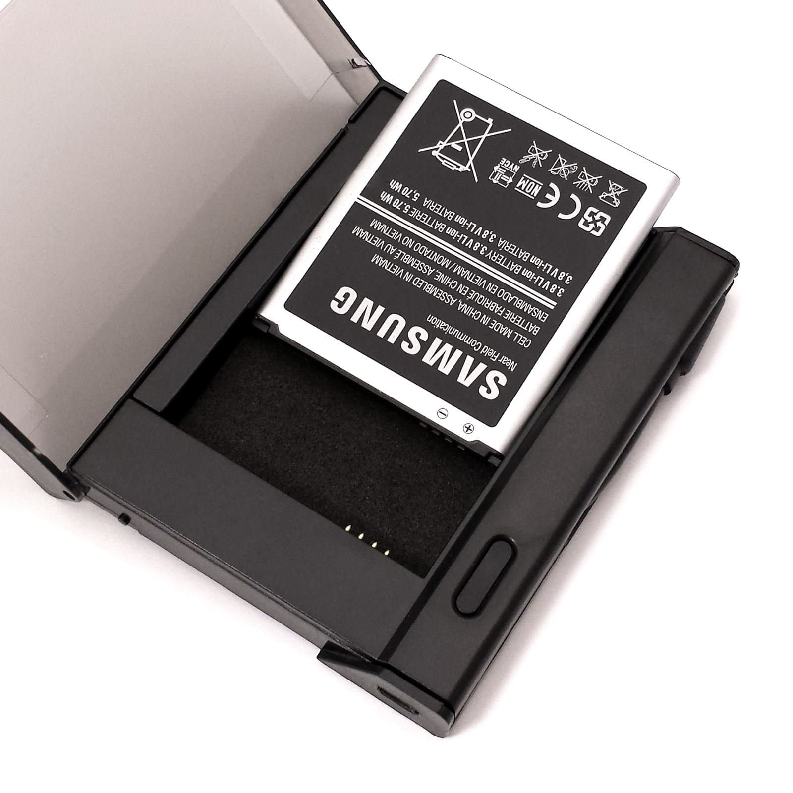 iXium® USB External Battery Charging Dock Case Portable for the Samsung Galaxy S3 Mini i8190 Black