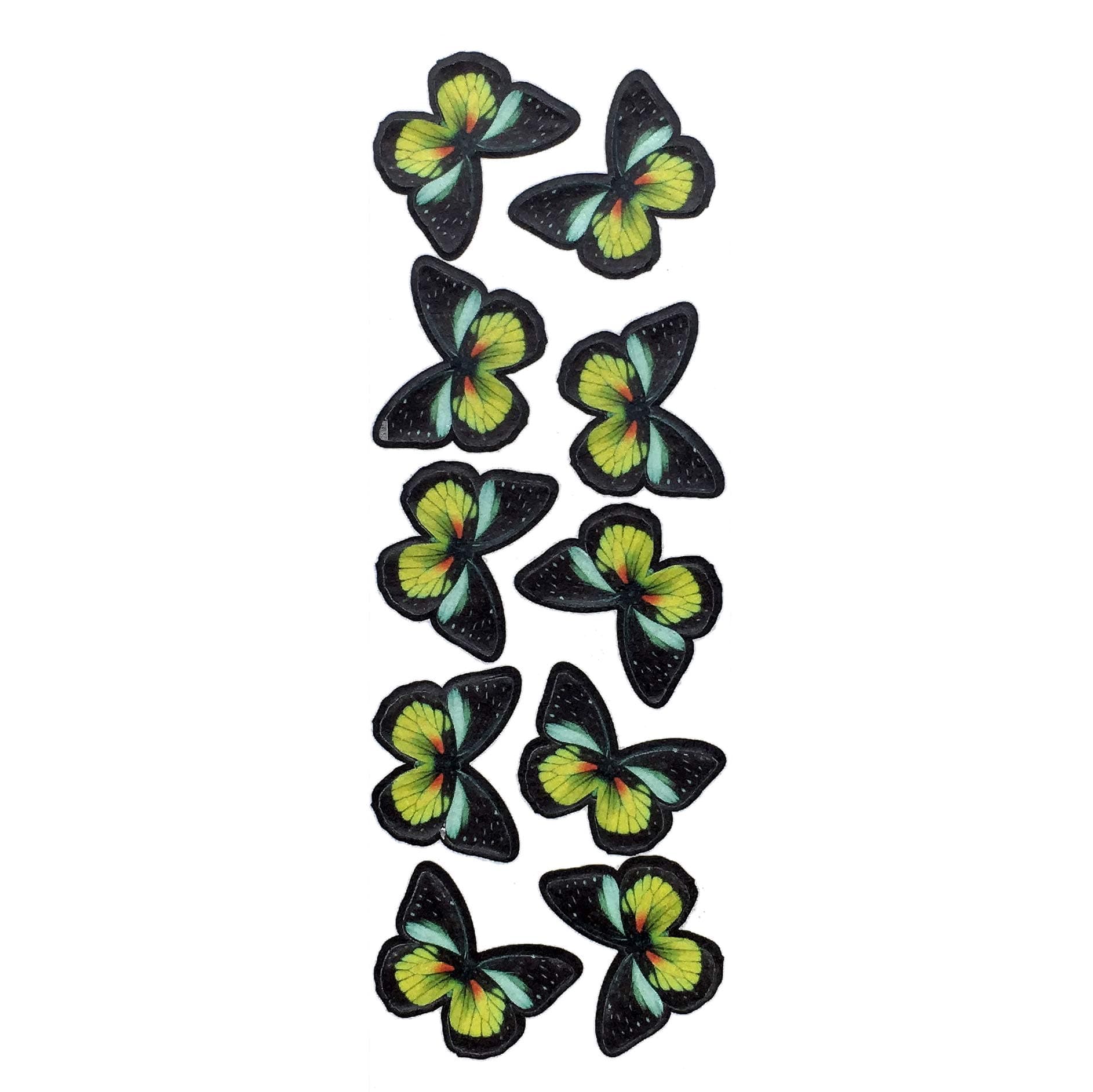 Edible Butterflies Cake Toppers,Yellow, Middle Size Set,S