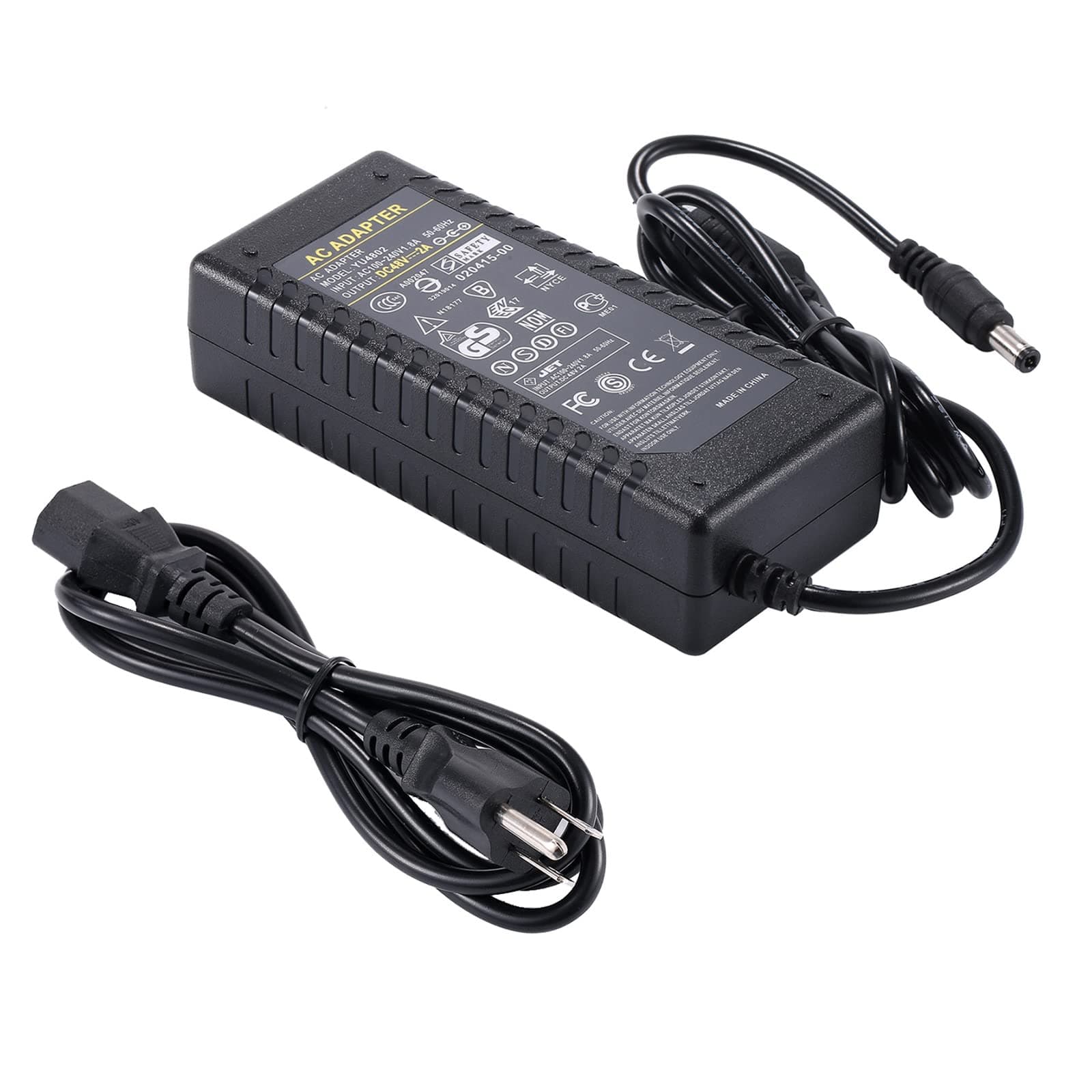 48V 2A Power Supply Adapter - COOLM AC 100-240V DC 48V2A Output 96W Power Adapter Interface 5.5 x 2.5mm Plug for PoE Switch/PoE Injector