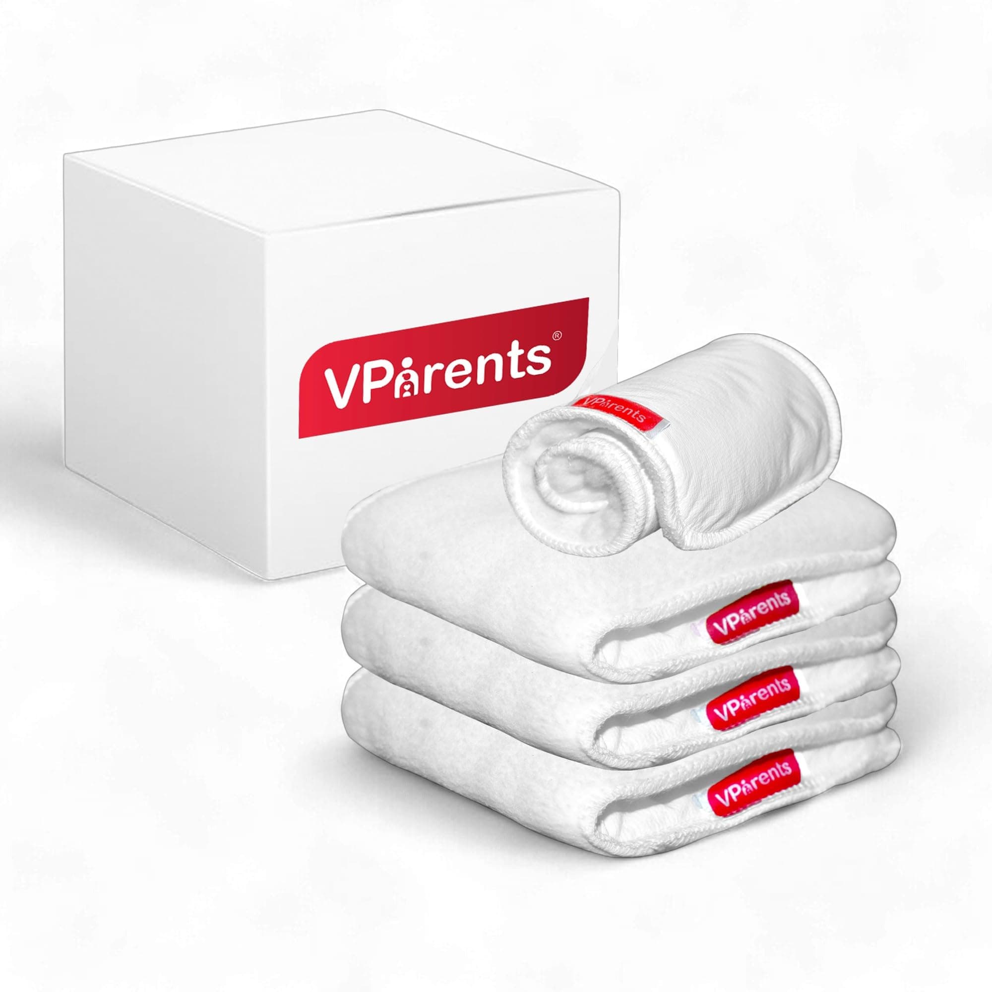 VParents cloth diaper inserts for cloth diaper high absorbent 6 layer washable reusable wet free booster pads smart dry feel soaker pad baby diaper liners, Pack of 4