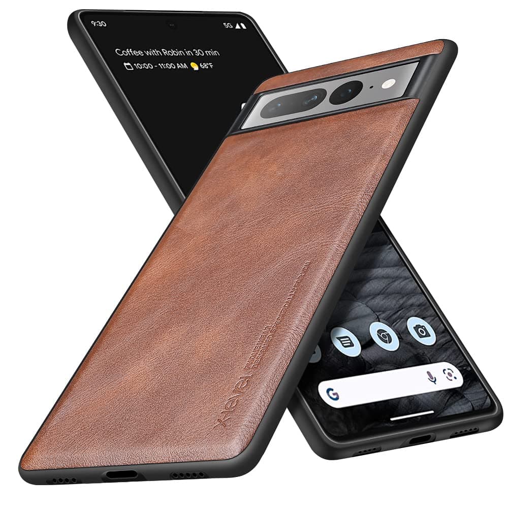 X-level Google Pixel 7 Pro Case, [Earl 3 Series] Anti-Scratch Premium PU Leather with Soft TPU Silicone Bumper Shockproof Protective Phone Cover Case for Google Pixel 7 Pro - Brown