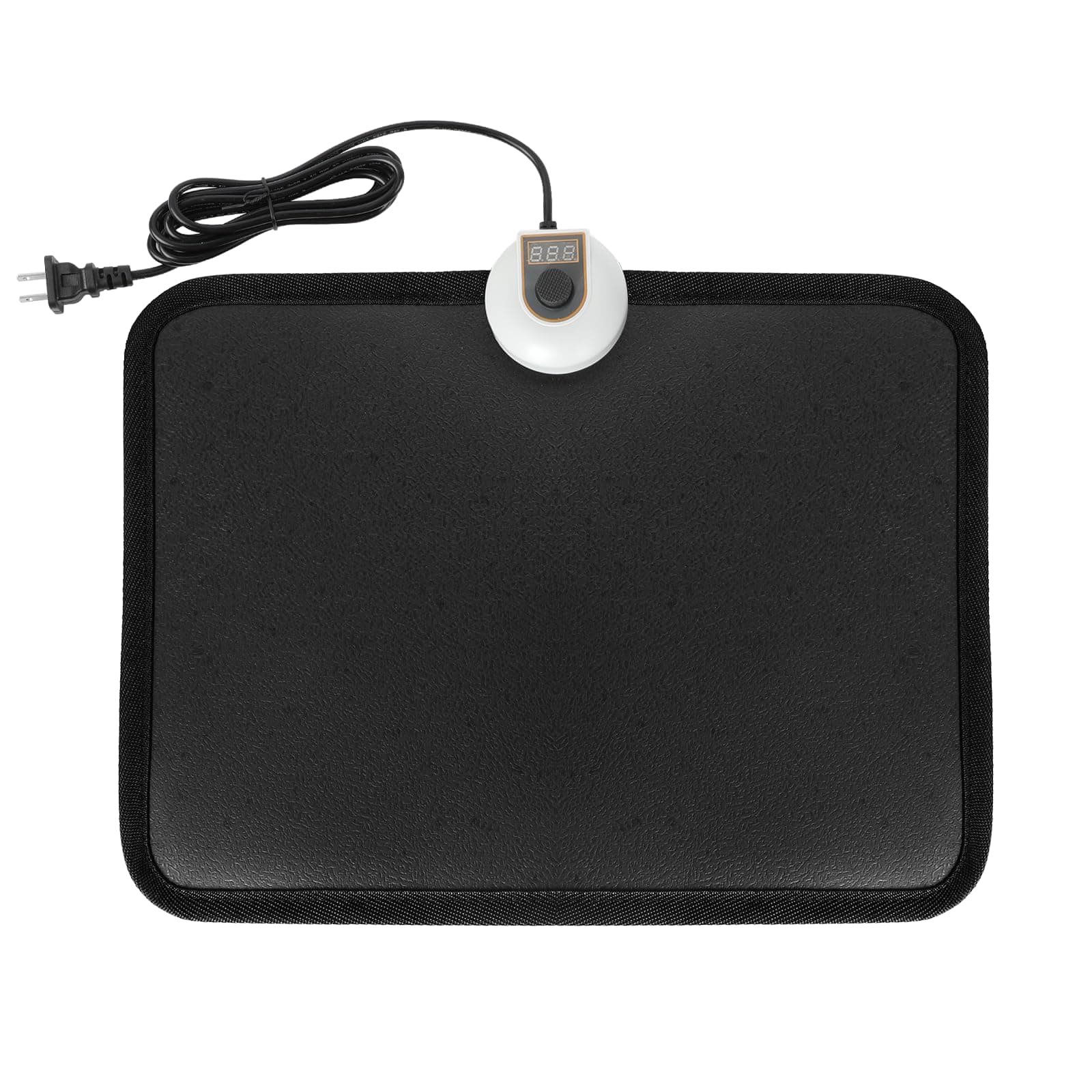 AC 110V Heated Floor Mat for Foot, Carbon Crystal Heating Pad, Electric Heated Foot Warmers for Office, Home (Black)