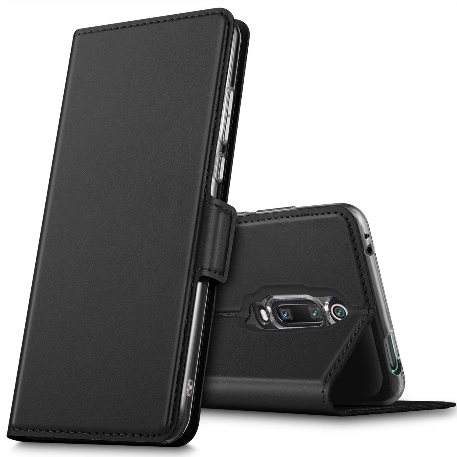 GEEMAI for Xiaomi Mi 9T Case, for Xiaomi Mi 9T Pro Case Shockproof Flip Case Kickstand with Credit Card Slots Case for Xiaomi Mi 9T /Xiaomi Mi 9T pro Smartphone.Black