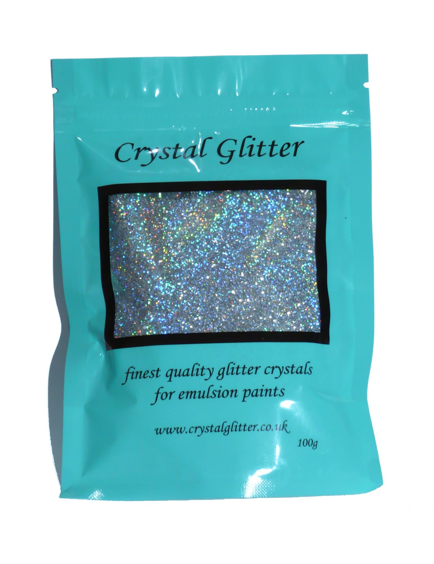 Crystal Glitter for Emulsion Paint, Diamond Silver with Holographic Crystals