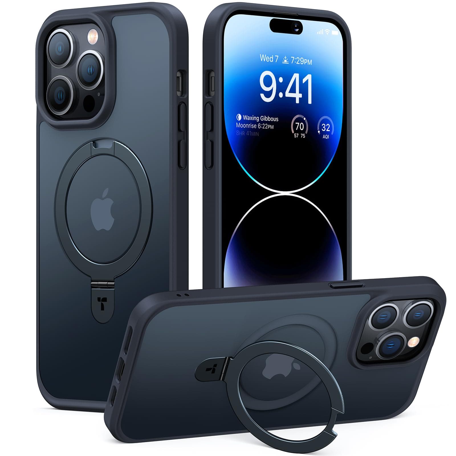 4-in-1 iPhone 14 Pro Max Case for Magnetic Stand [20W Strong Magnetic][Built-in Invisible Stand] SGS Military Shockproof Protective iPhone 14 Pro Max Phone Case Cover Black(UPRO Ostand)