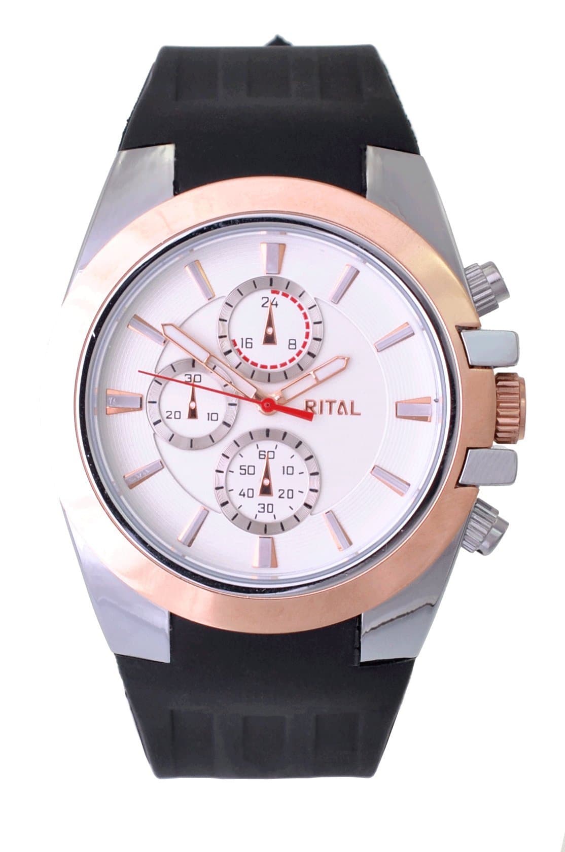 Rital Gents Stunnig Design Sports Japanese Quartz Movement Two Tone Watch