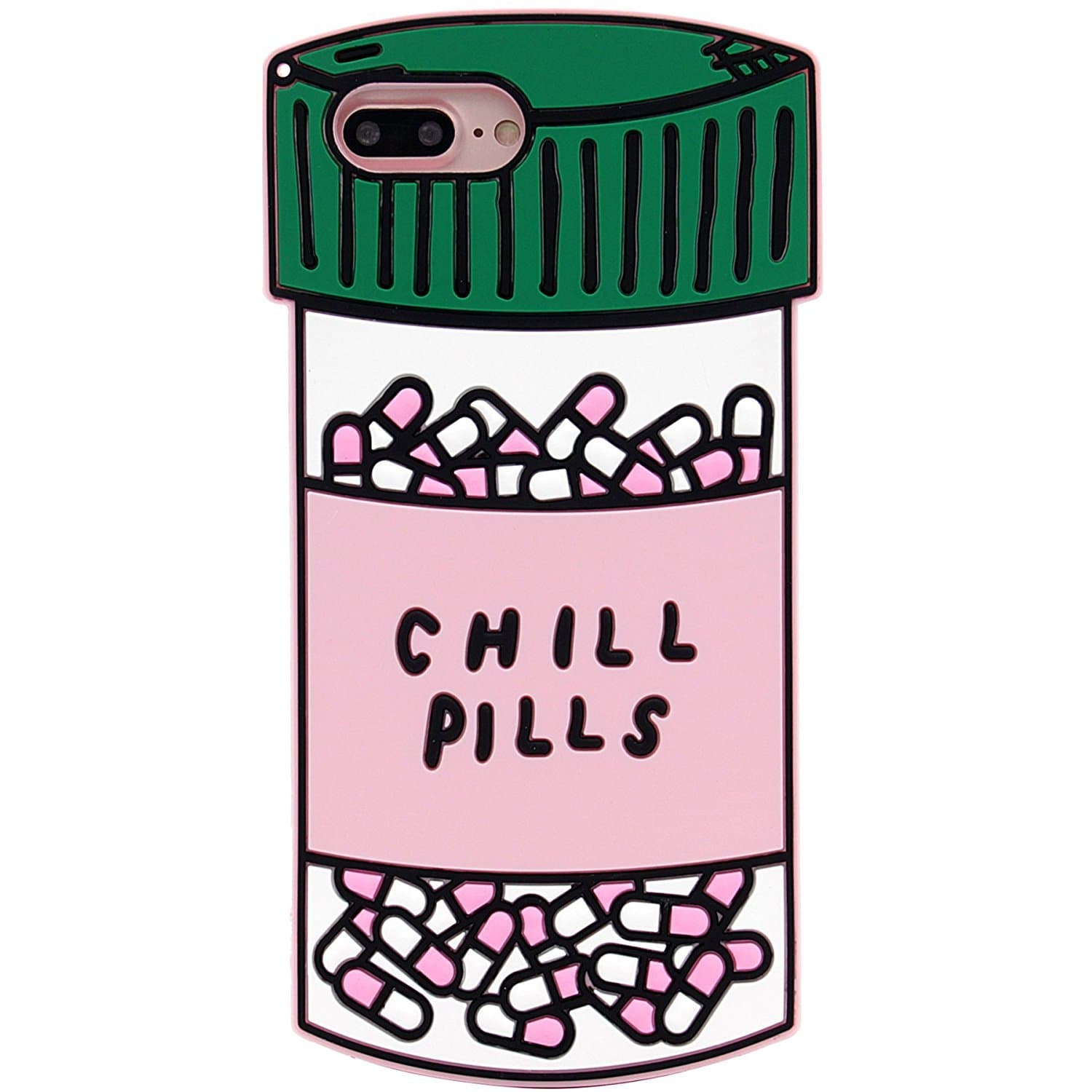 Artbling Case for iPhone 7 Plus 8+ Silicone 3D Cartoon Animal Cover,Kids Girls Cool Fun Cute Love Cases,Kawaii Soft Gel Rubber Unique Character Fashion Funny Protector for iPhone7 8 Plus (Chill Pills)