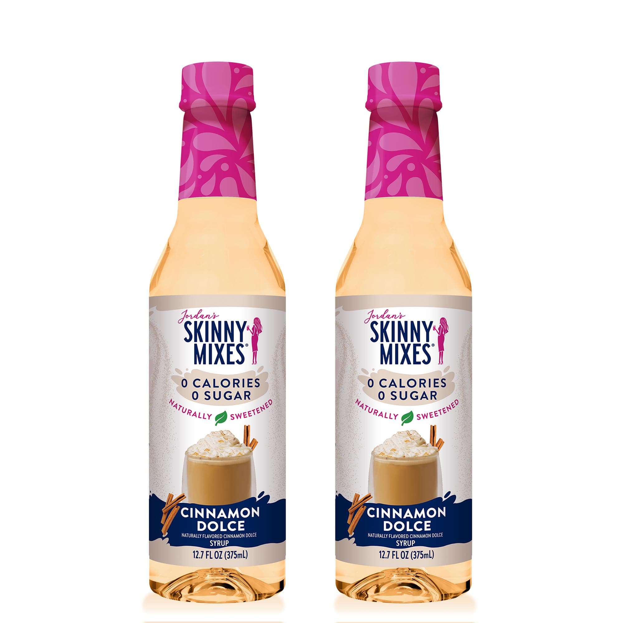 Jordan's Skinny Syrups, Cinnamon Dolce Coffee Syrup, Sugar Free, Zero Calorie Drink Flavoring & Mixes, 25.4 Ounces (Pack of 2)