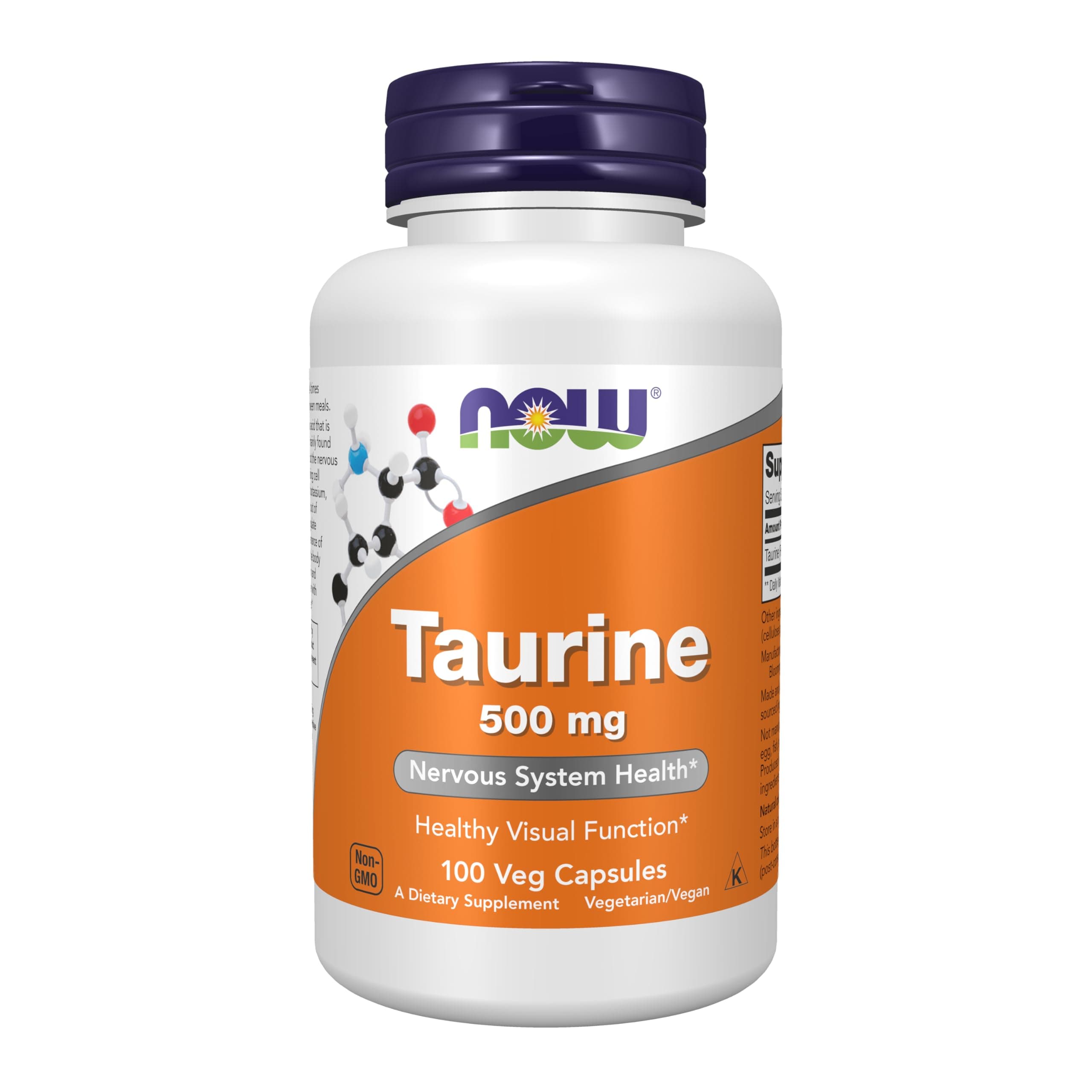 Now Foods Taurine 500mg Capsules, 100 CT