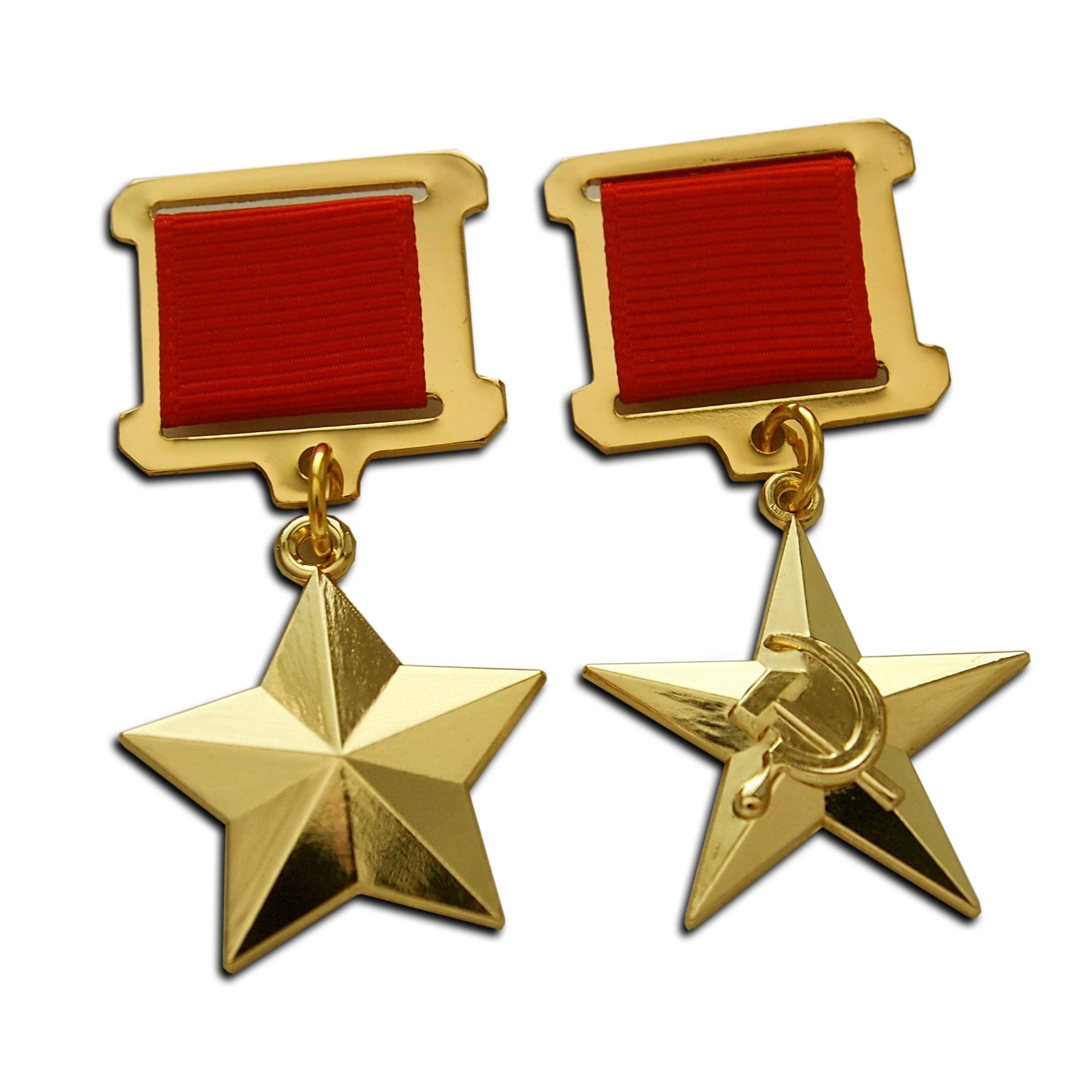 Hero of The Soviet Union + Hero of The Socialist Labour Gold Star Highest Soviet Medal Award for Heroic Deeds Reproduction Commemorative World War 2