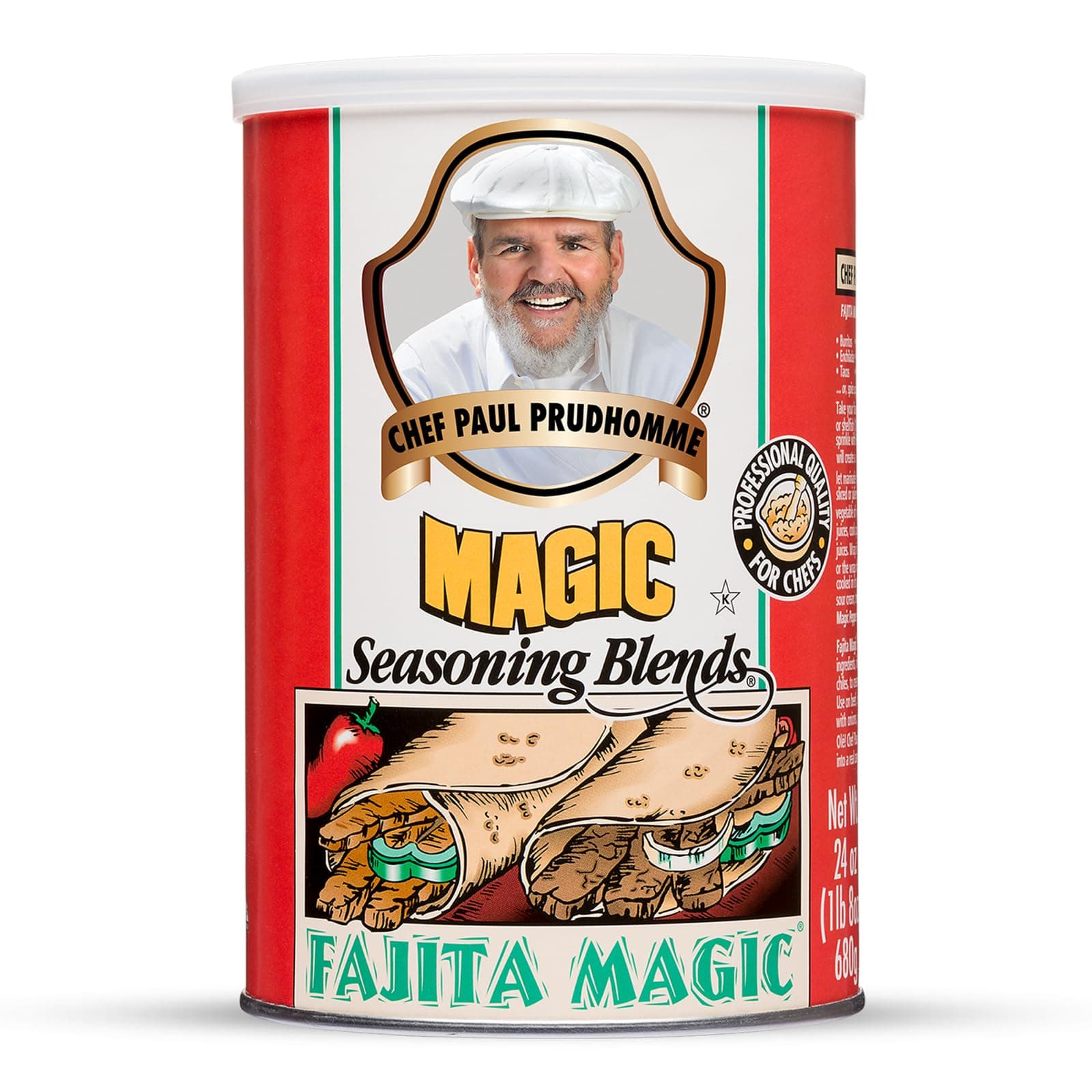 Chef Paul Fajita Magic Seasoning Blends | Authentic Mexican Spice Mix | Taco & Fajita Seasoning | No MSG & Gluten Free | Perfect for Tacos, Enchiladas, Nachos & Refried Beans| 24 Oz (Pack of 1)