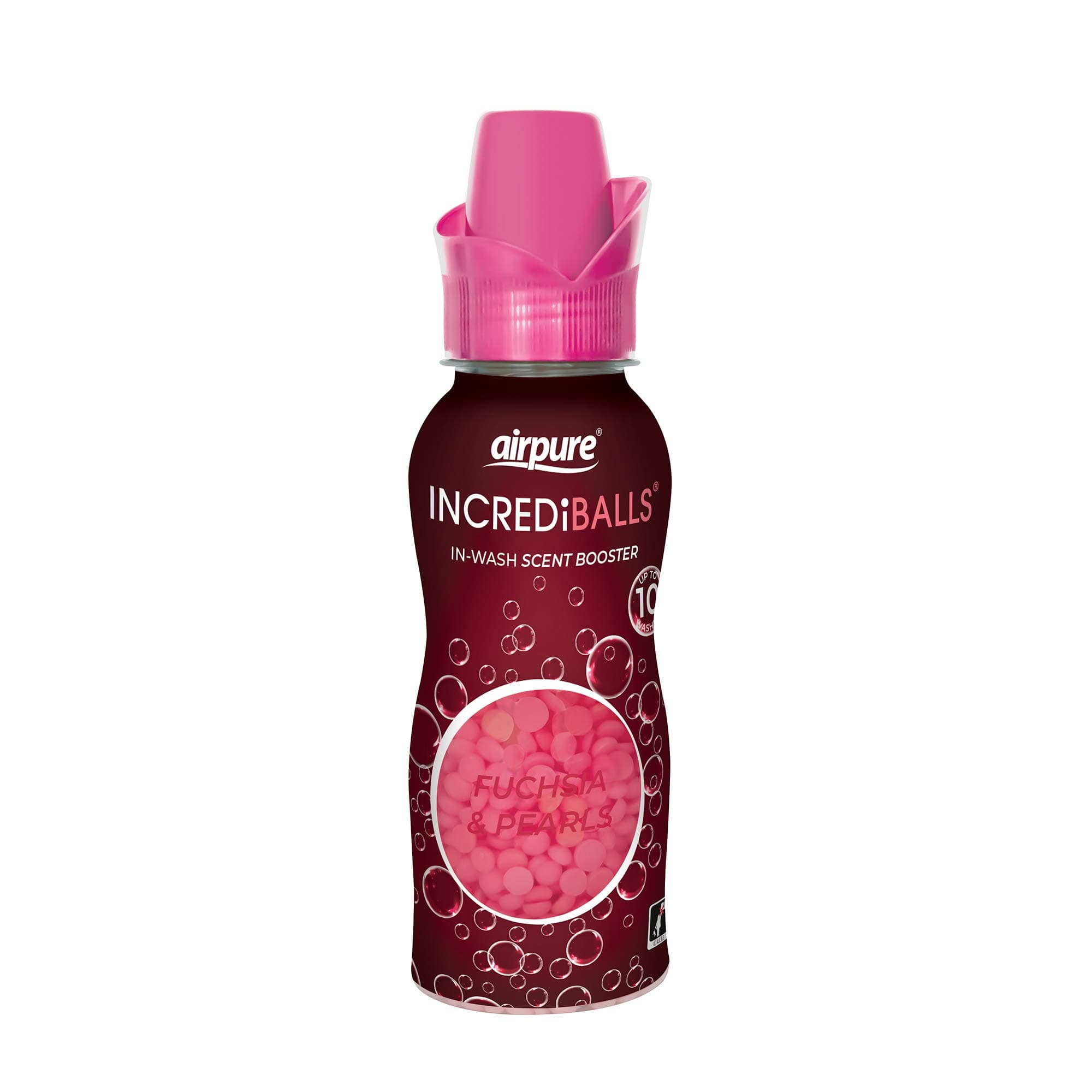 airpure INCREDiBALLS in-Wash Scent Booster , Enough for 10 Washes, Add to Laundry for Long-Lasting Fresh Scent to Household Fabrics, Keep Home & Office Smelling Clean - Fuchsia & Pearls Fragrance