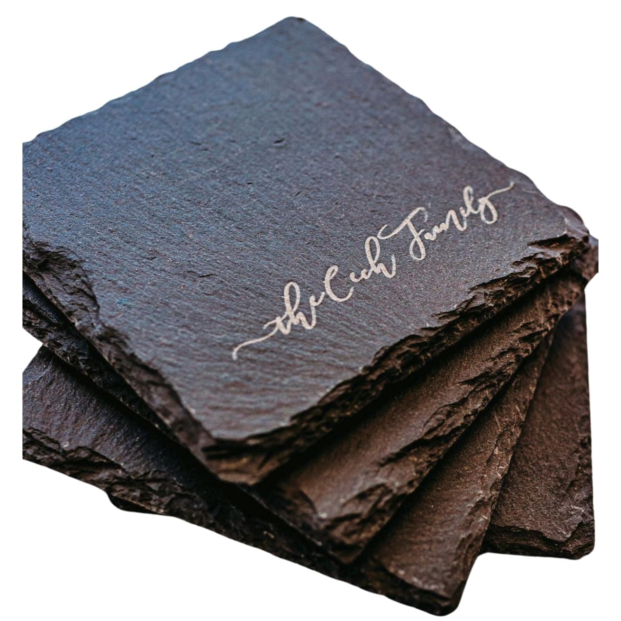 Personalized Coasters for Drinks Engraved Slate Custom Coaster Set of 4 6 8 or 10 Monogrammed Initial Name Wedding Gift for Couples 2025 Handmade by The Painted Pug