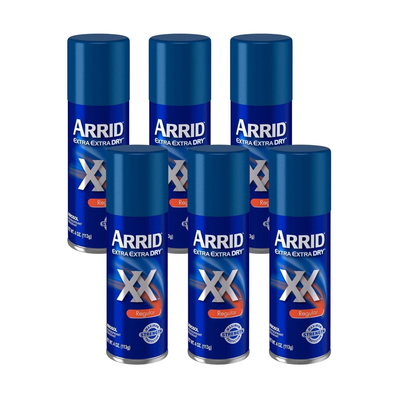 ARRID XX Extra Extra Dry Antiperspirant Deodorant Spray, Regular Scent, 4 oz – Maximum Wetness Protection, Long-Lasting Freshness (Pack of 6)