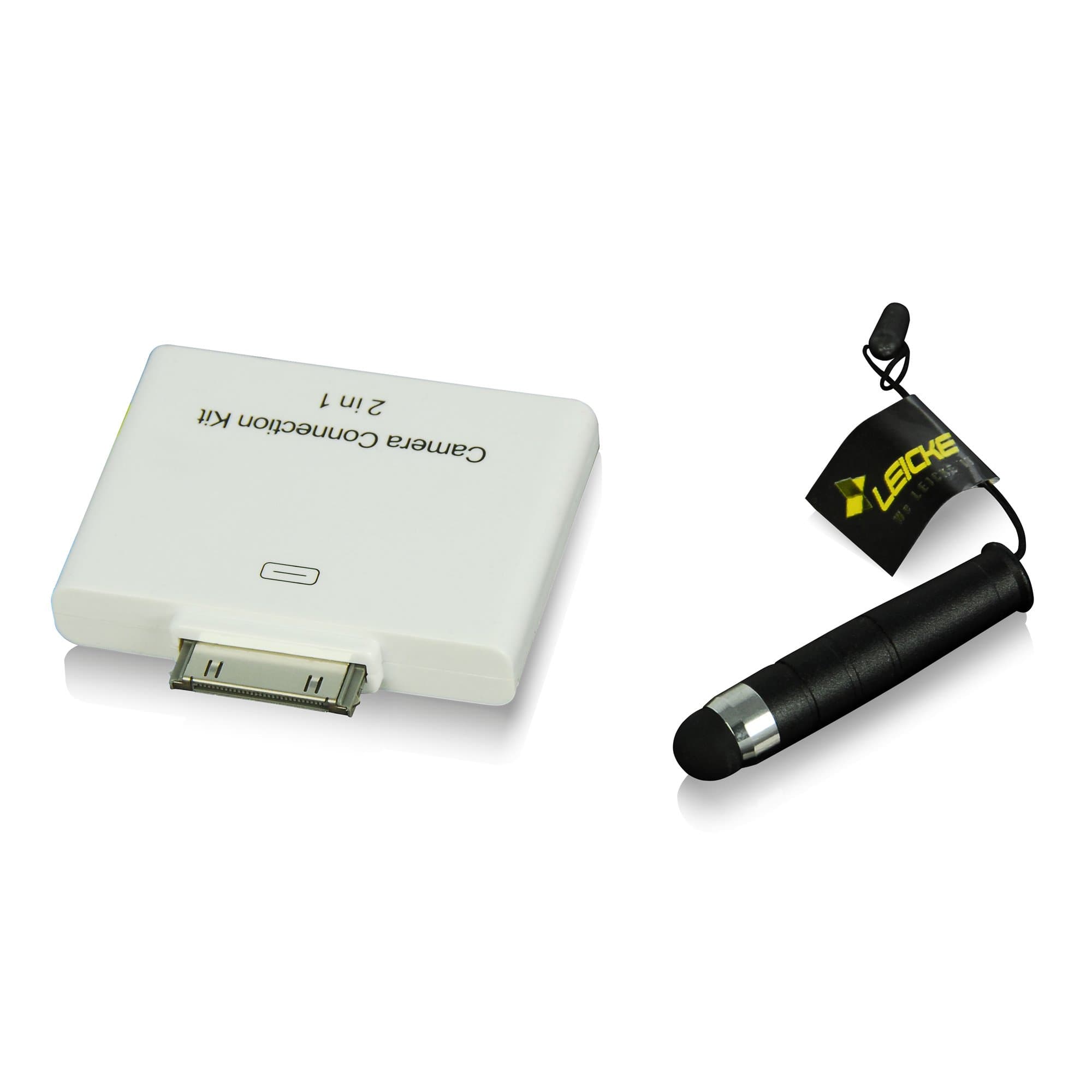 New iPad 3 2 in 1 Camera Connection Kit / Card Reader for Apple iPad 3 & iPad 2 & iPad (works with iPad 4 with Lightning to 30 Pin Adapter) - SUPPORTS IOS 6 & BELOW