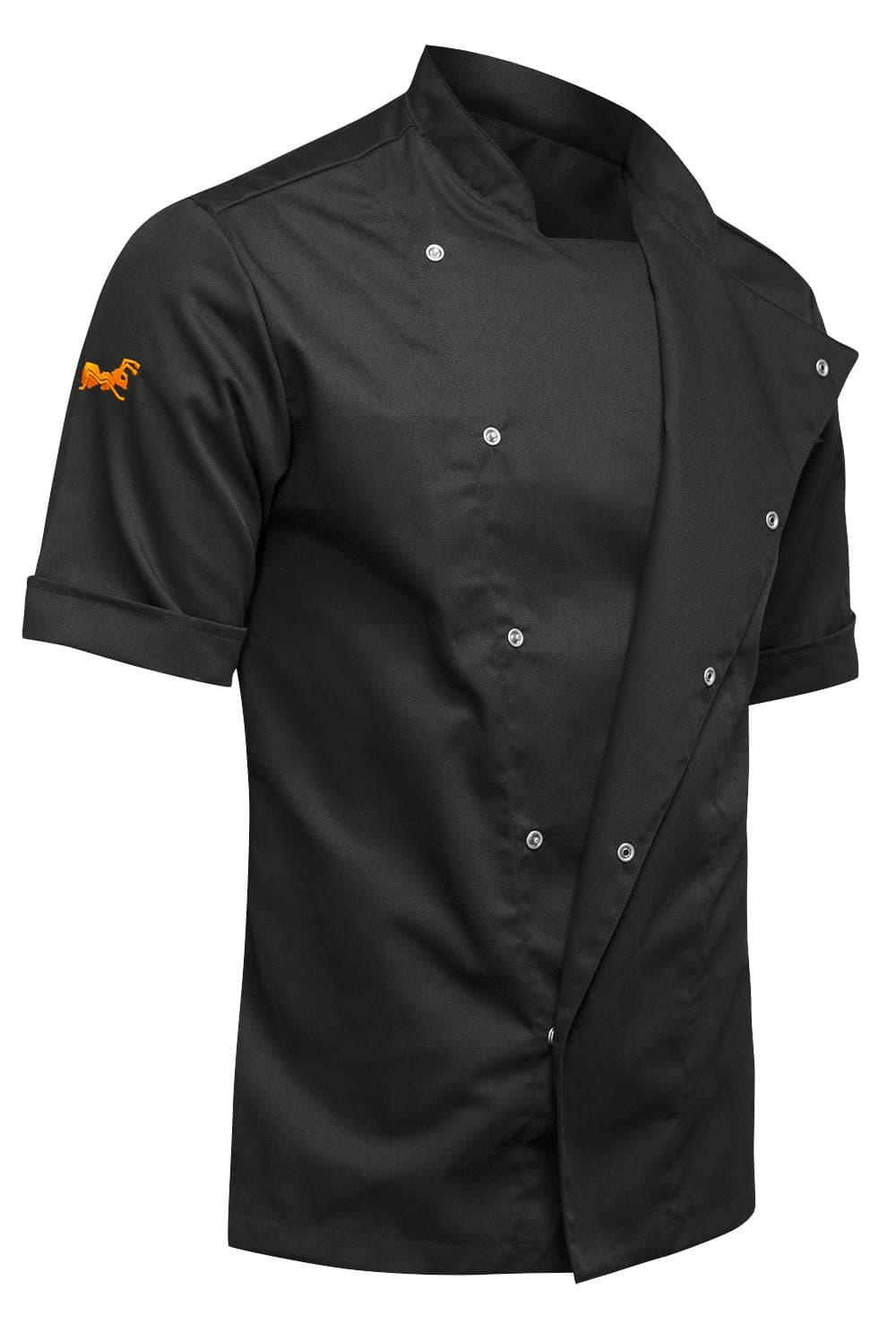 strongAntKERMEN - Men chef's jacket with hidden clasps, baker's jacket with short sleeves white - made in EU S-XXL