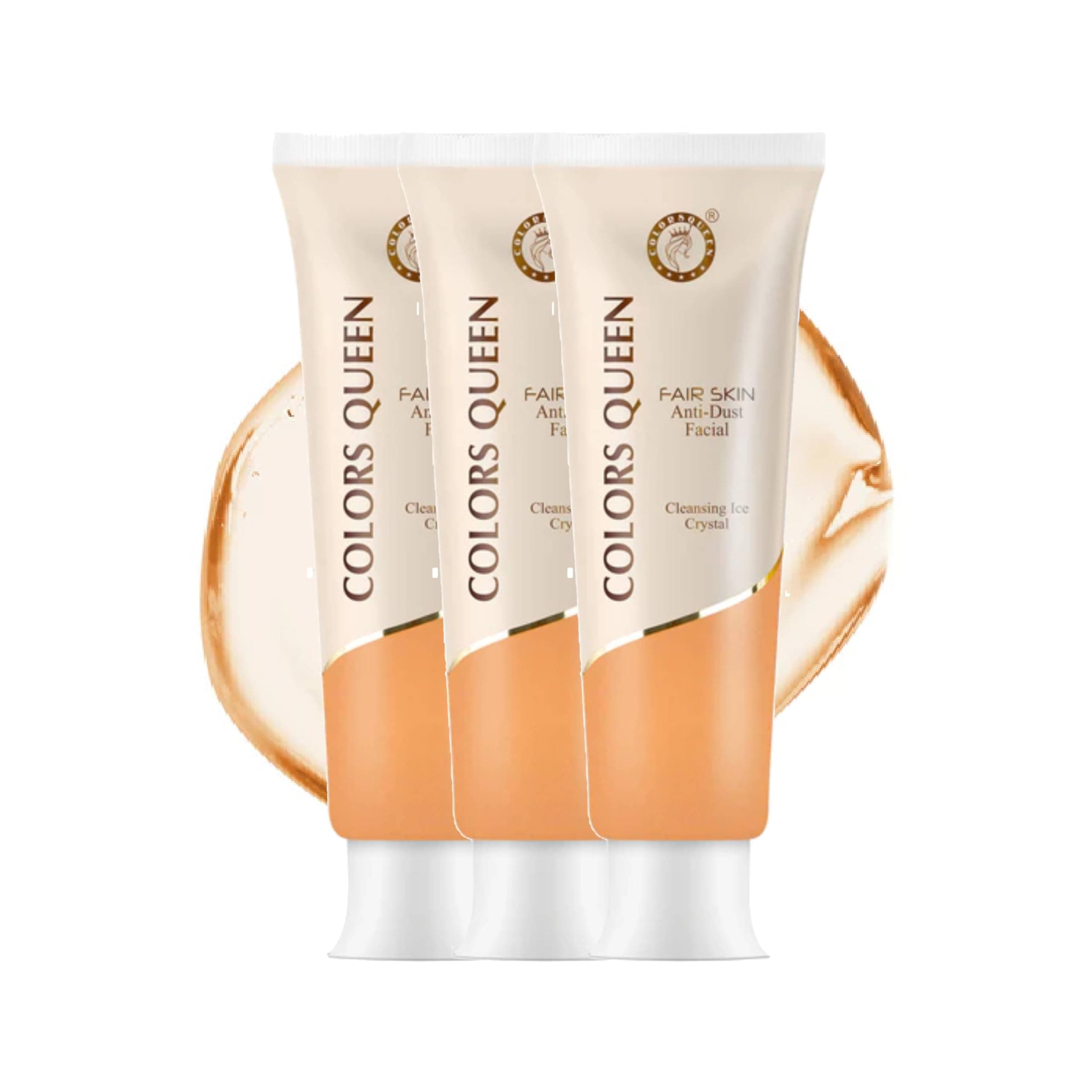 Colors Queen[Set of 3pcs] Fair Skin Anti Dust Facial Wash, Cleansing Ice Crystal - FS-111