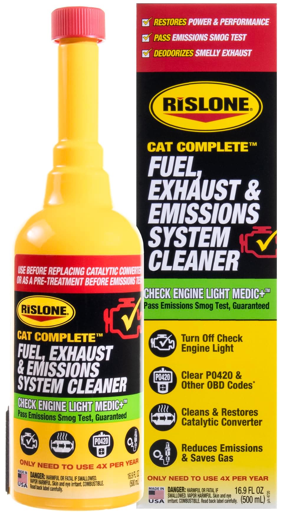4720 Cat Complete Fuel, Exhaust and Emissions System Cleaner,16.9 oz. | Cleans Catalytic Converter, Reduces Emissions & Saves Gas