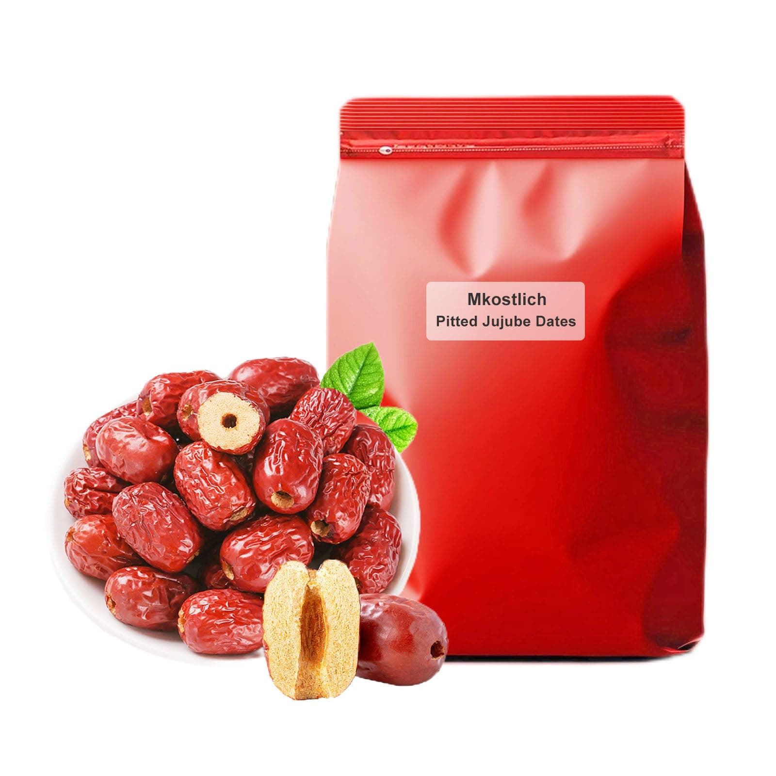 Jujube Date, Pitted Dates Bulk, Chinese Red Date, 1.1lb/500g Large-size Jujubees, Sweet Dried Jujube Fruit for Snacking, Brewing Tea, Soup, Baking, Oatmeal