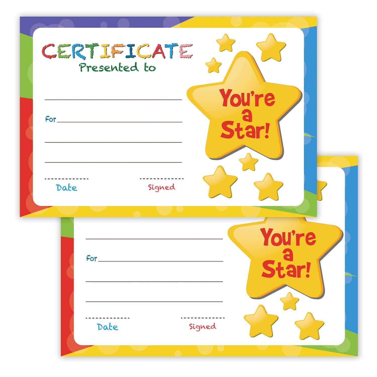 50-Pcs Certificate of Awards Certificates for Back to School Classroom Students Supplies, Motivational Good Behavior Cards,Trend Enterprises Certificate of Award,Classics Certificates
