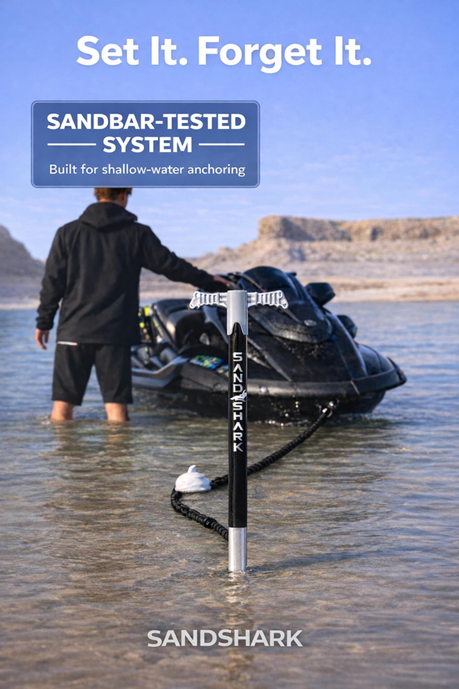 Stretches 7-14ft Premium Anchor Bungee Dock Line. Absorbs Shock to Anchors and Docks w/Stainless Steel Clip. Designed for SandShark Anchors. (Blue 7-14)