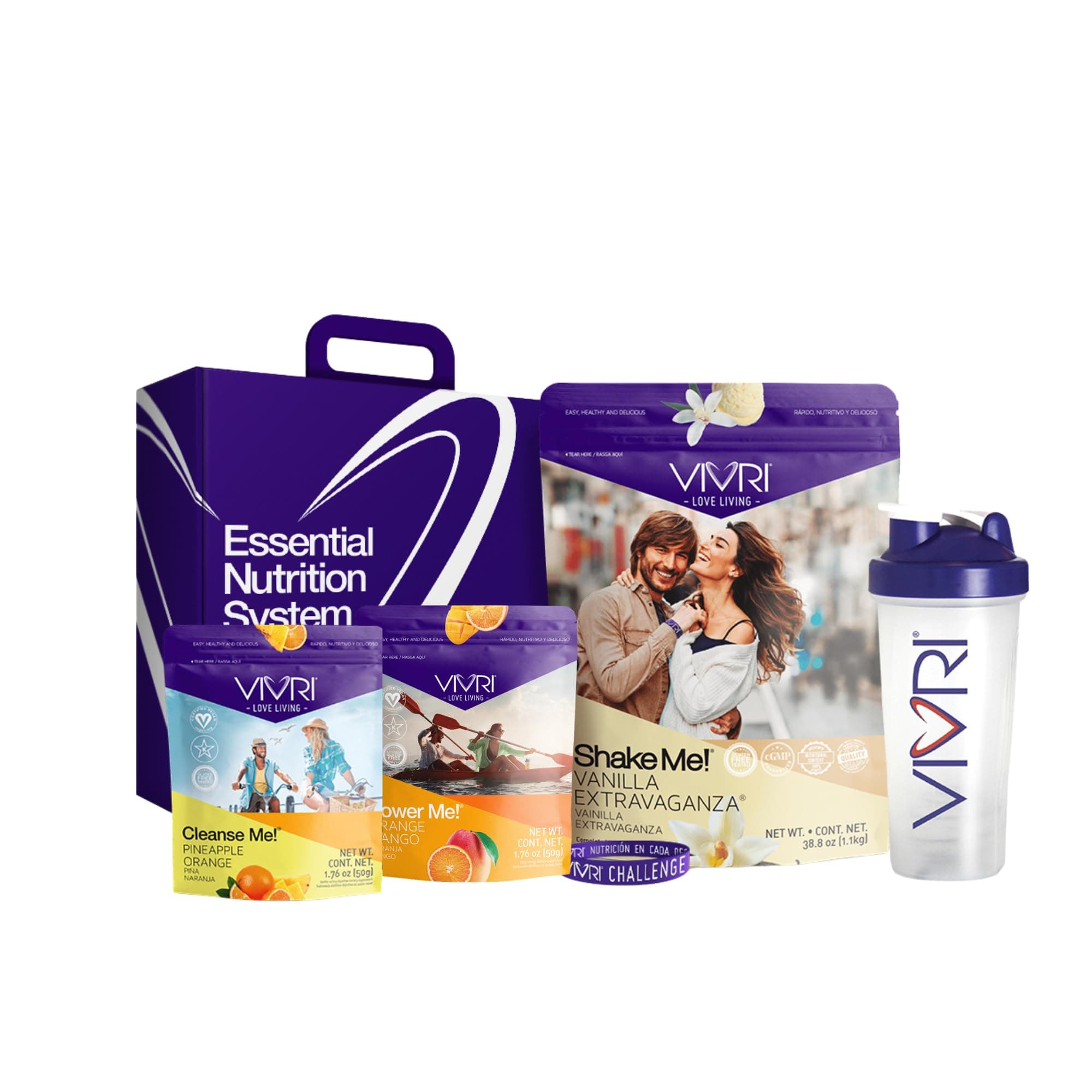 VIVRI 10 Day Challenge Kit | Shake Me! Vanilla Protein Powder & Meal Replacement Shake | Power Me! Orange Mango | Cleanse Me! Pineapple Orange Detox Cleanse | 21g Protein | 23 Vitamins & Minerals