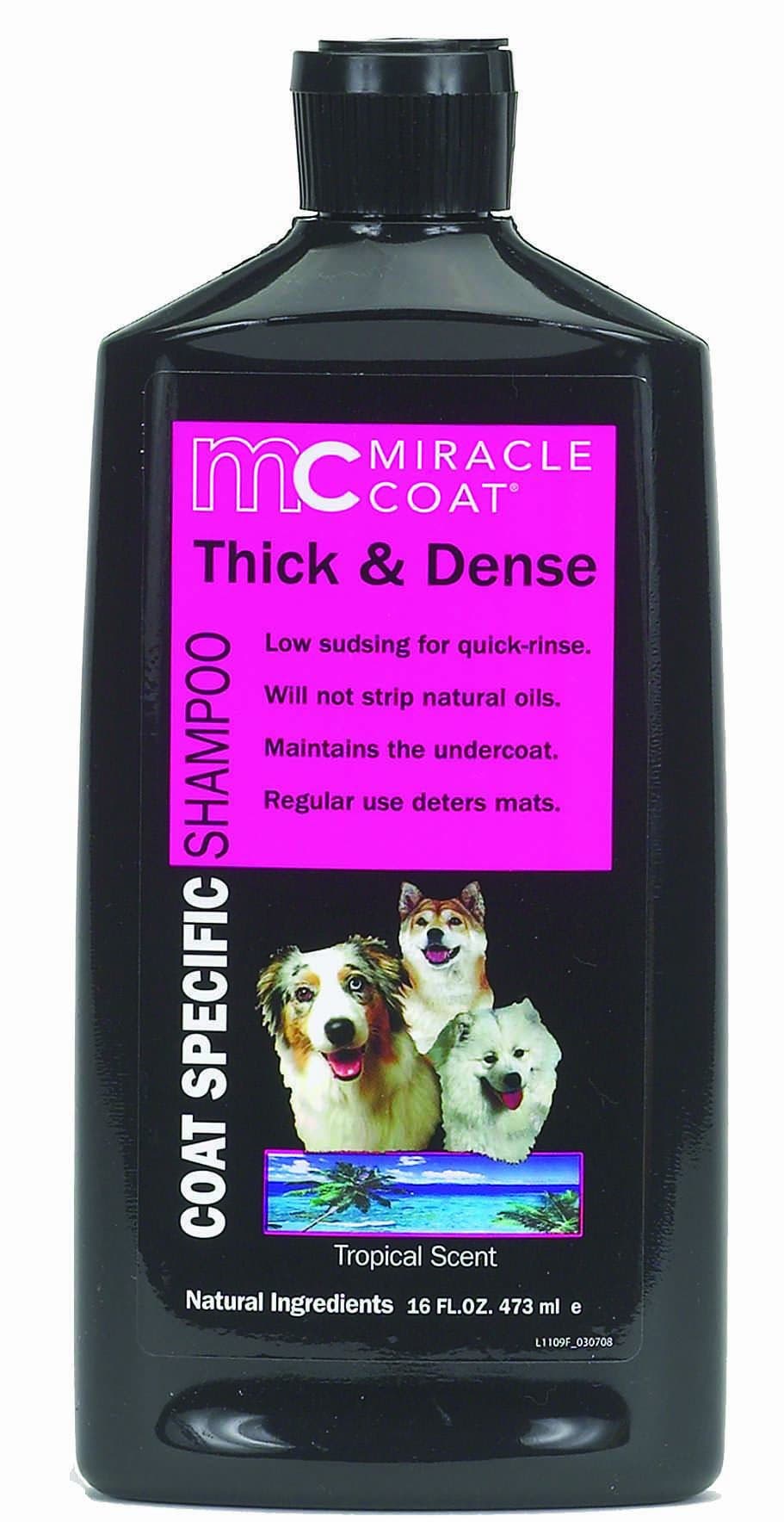 Miracle Coat Dog Shampoo, Coat Specific for Thick and Dense Coats, 16-Ounce Bottle