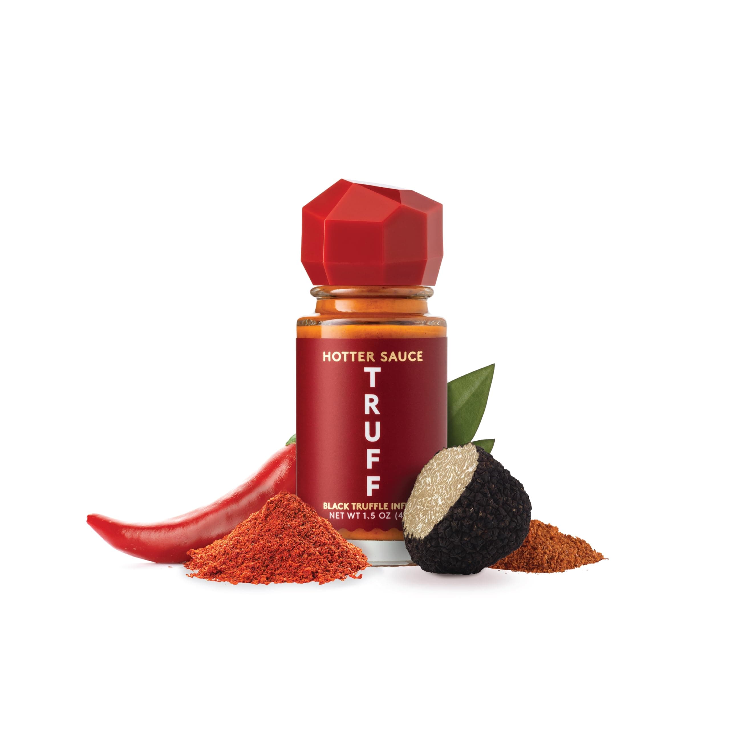 TRUFF Hotter Sauce 4-Pack Mini Set, Portable Travel Bottles of Gourmet Hot Sauce, Black Truffle and Chili Peppers, Gift Idea for the Hot Sauce Fans, An Ultra Unique Flavor Experience (1.5 oz, 4 count)