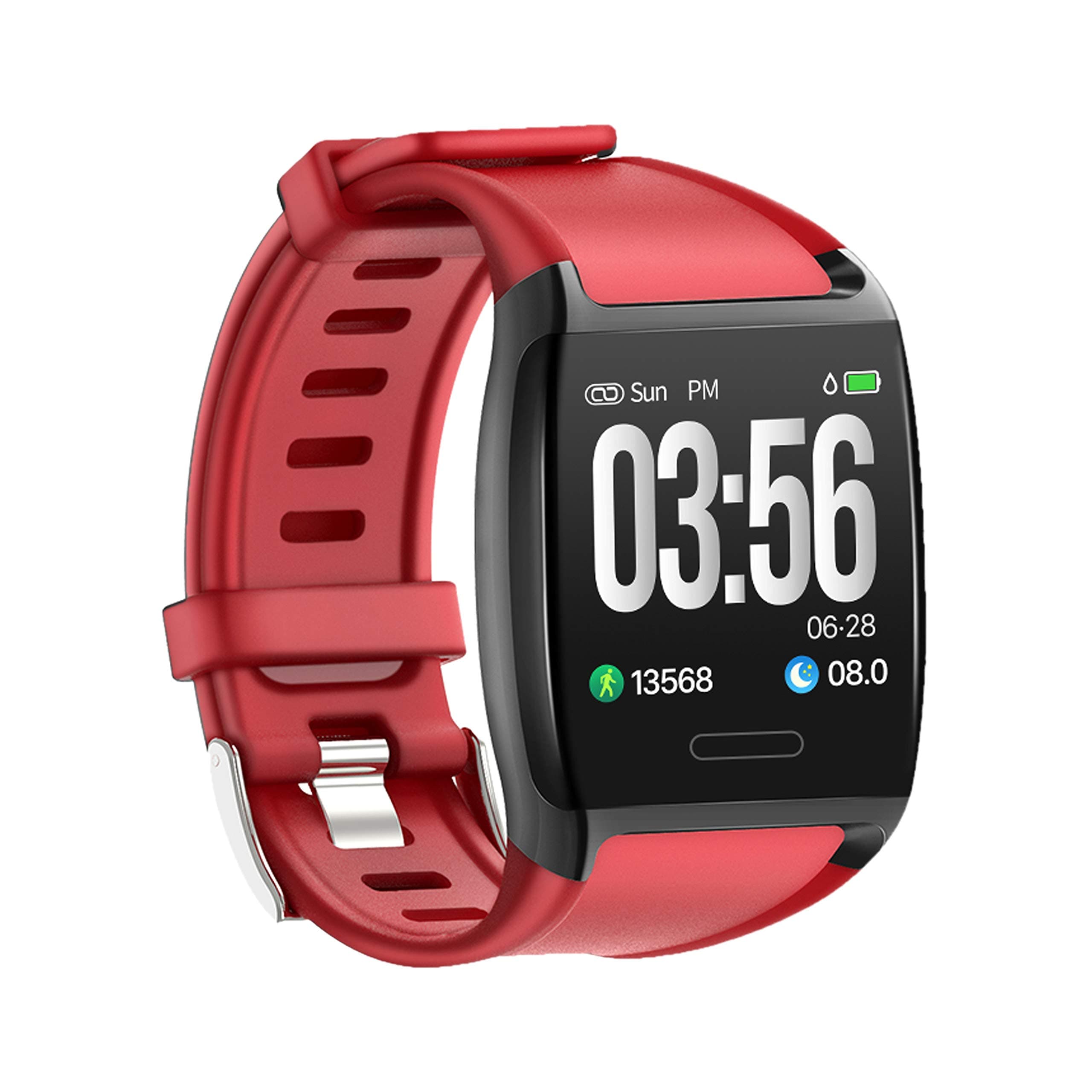 Watch Activity Tracker, Heart Rate Monitor, Smart Activity Tracker, Alert for Android and iPhone (Red)