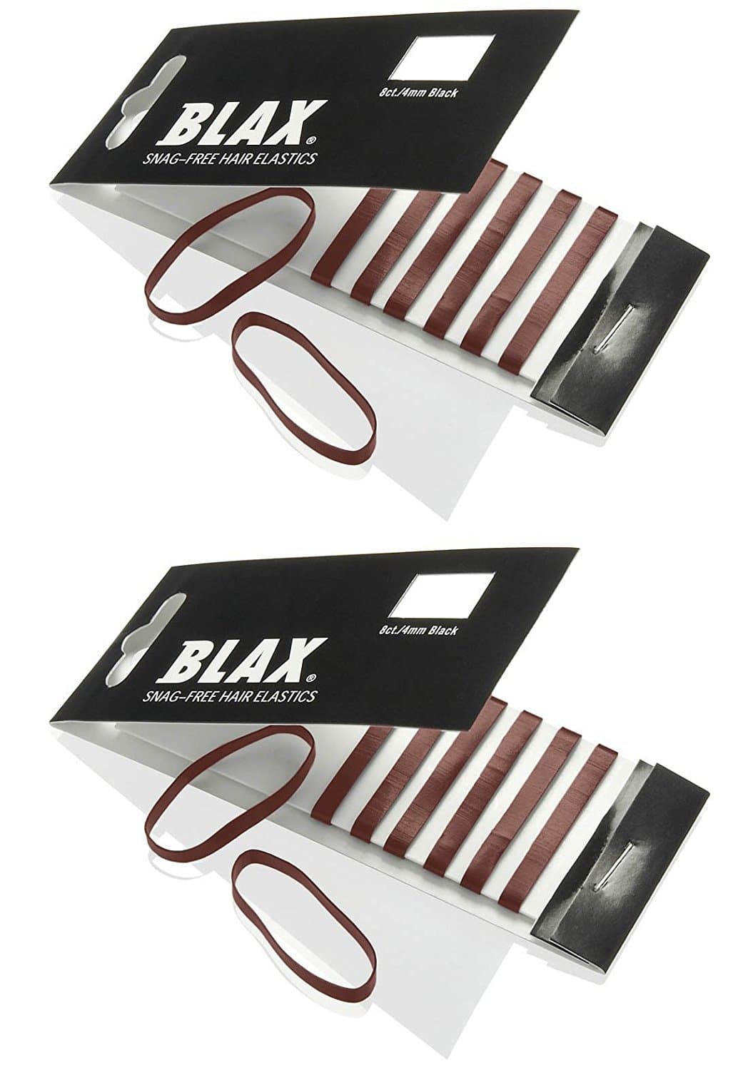 Brown Hair Elastics – Snag-Free Seamless Hair Ties, No-Damage Hair Rubber Bands, 4mm 8 Count (Pack of 2)