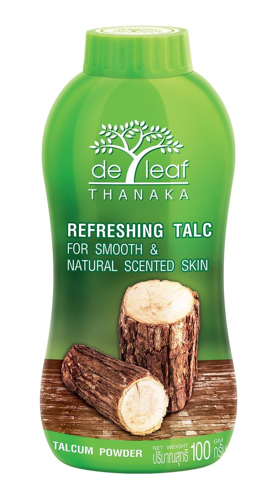 DE LEAF THANAKA Refreshing Talc Smooth and Natural Scented Skin, Talcum Powder Beauty Skincare Face Body Clean Fresh Cooling Sooth Irritation, 80 g 1 Pack Count