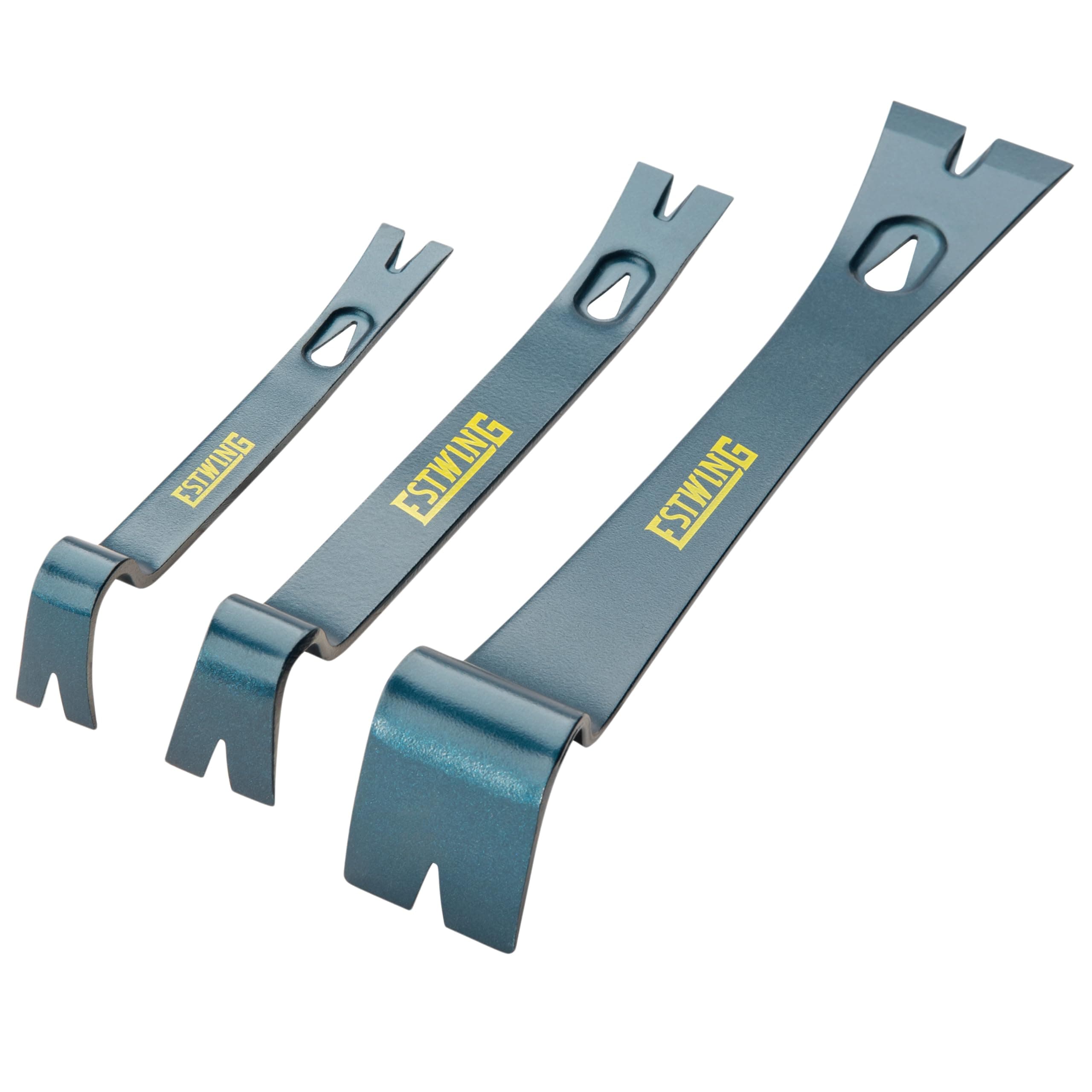 3-Piece Pry Bar Set - 5.5", 7.5" & 10" Nail Pullers with Wide, Thin Blades & Forged Steel Construction - PB3PC
