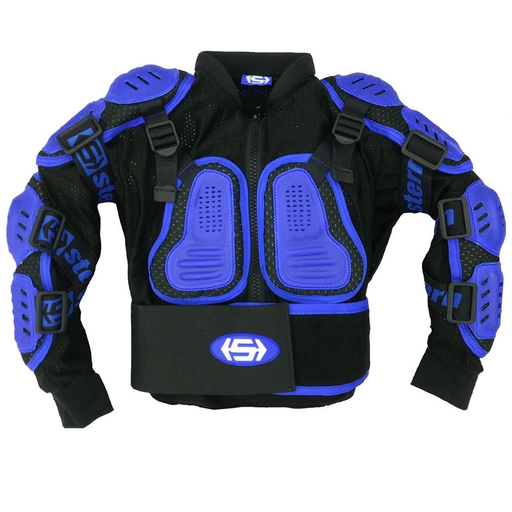 Kids Stern Motocross MX Body Armour Suit quad bike Jacket Blue