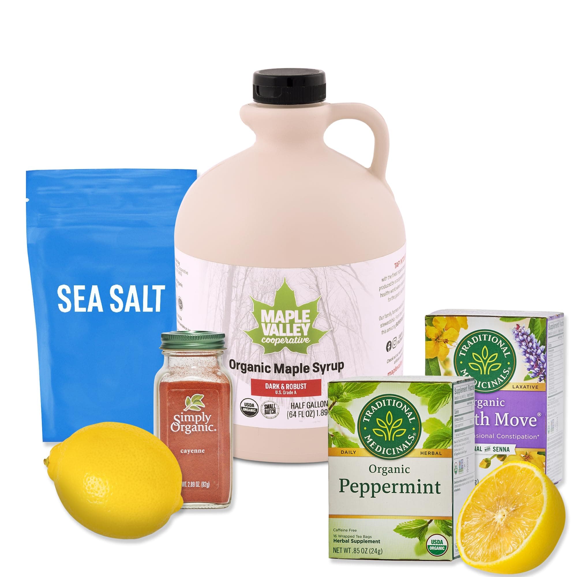 Maple Valley Organic Master Cleanse Lemonade Detox/Kit 10 Day Replacement Set