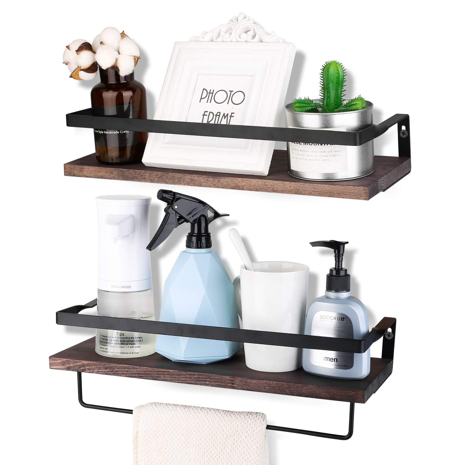 Shower Caddies Shower Racks Floating Shelves Storage Shelf Set of 2, Hanging Wall Shelves Decoration for Bathroom, Kitchen, Bedroom, Living Room
