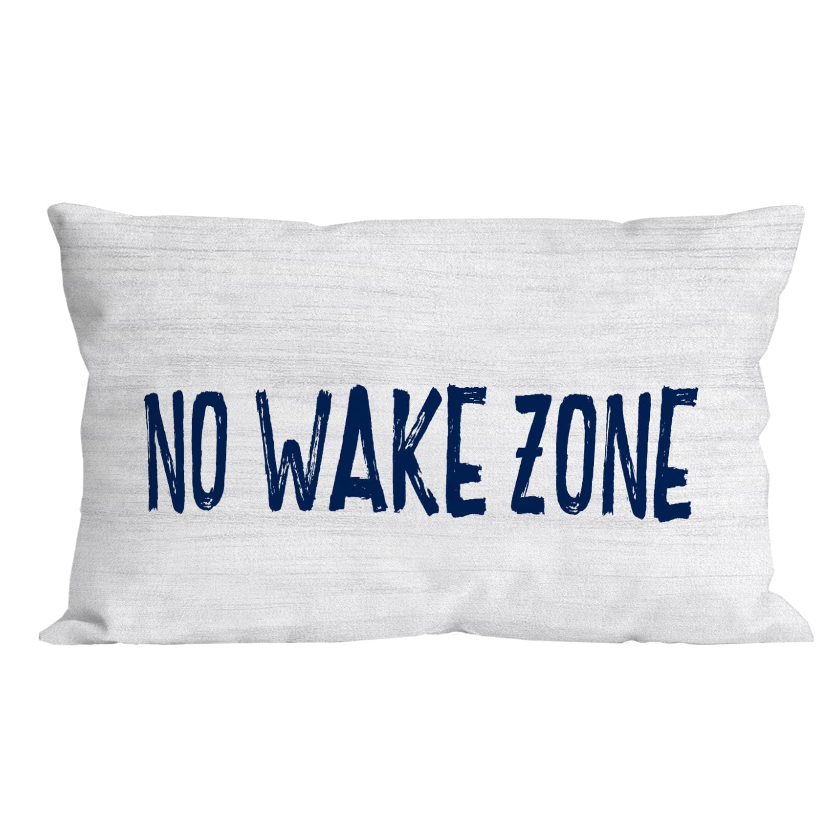 136MI(bzt)-Nowake MIXDING Funny Quote No Wake Zone Nautical Throw Pillow Cover Pillowcase 12x20 Inch Decor, Lake House Adventure Farmhouse Porch Sofa Bed Home Decoration